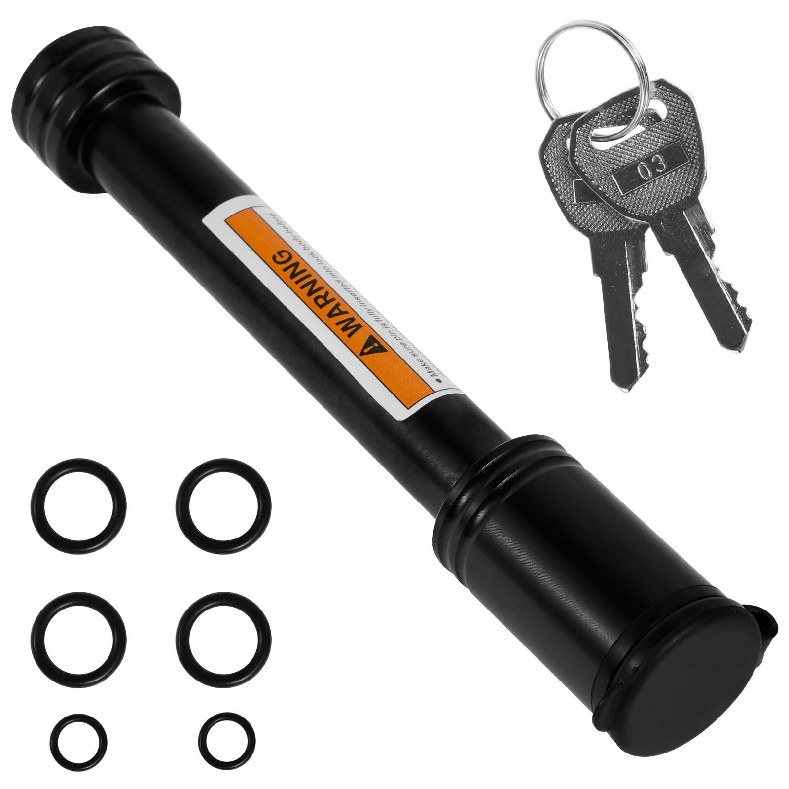 Qenwkxz Trailer Hitch Receiver Lock, Anti-Theft Pin for 2 in Receivers, Heavy-Duty Carbon Steel (Black, 5/8 in) 6h9h3