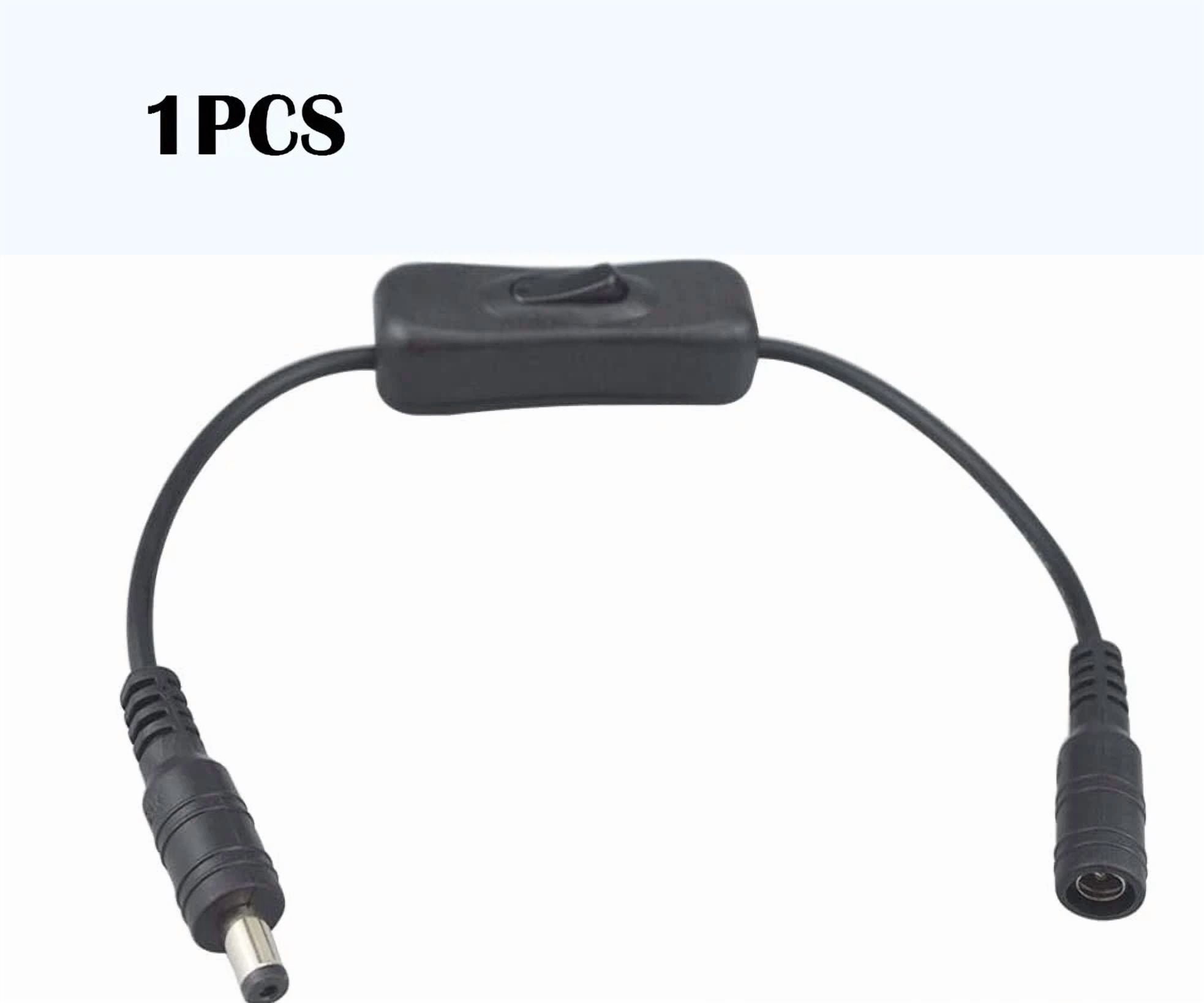 Rhea DC Power Extension Cable with Inline Switch 5.5mm x 2.1mm for LED Strip and CCTV (1 Pack) m7fxr
