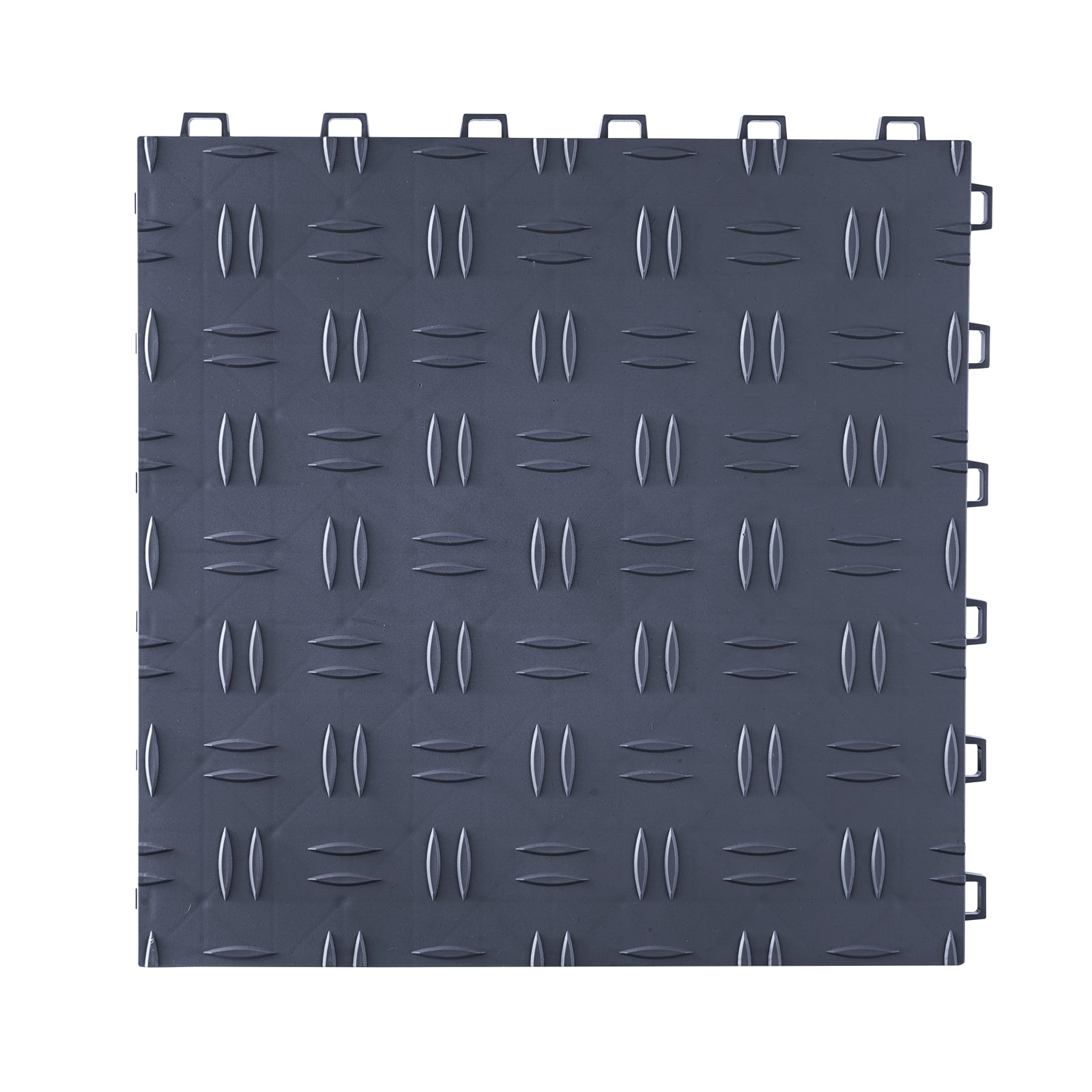 VEVOR Interlocking Garage Floor Tiles, Non-Slip Diamond Texture Flooring for Workshops and Basements (Graphite Gray, 25 Pack, 12 x 12 x 0.53 in) snxxr