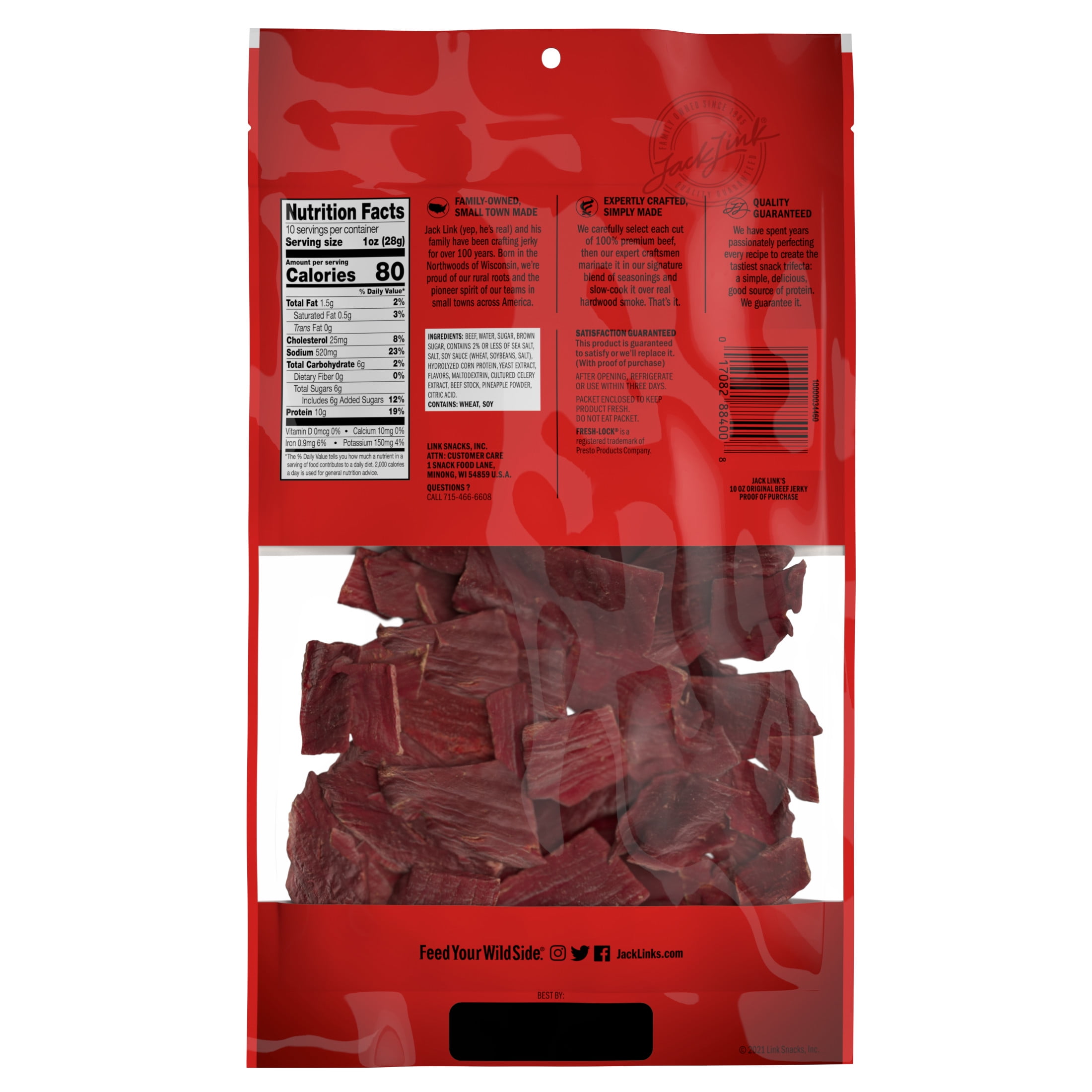 Jack Link’s Original Beef Jerky, High Protein Savory Snack (10 oz) ty74f