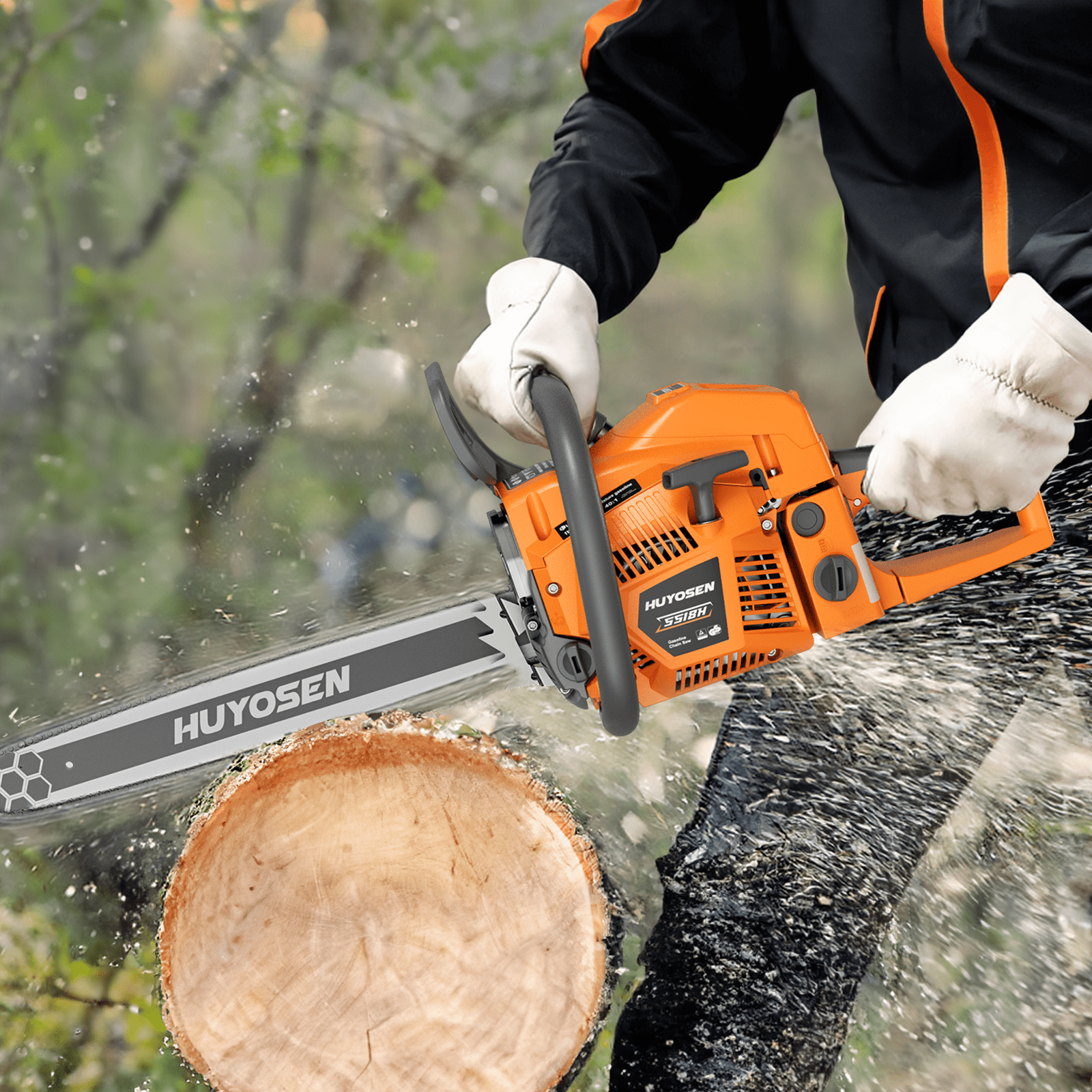 Vetoper 2-Stroke Gas Chainsaw Professional Wood Cutting Tool (Yellow, 20 in) ukoeg