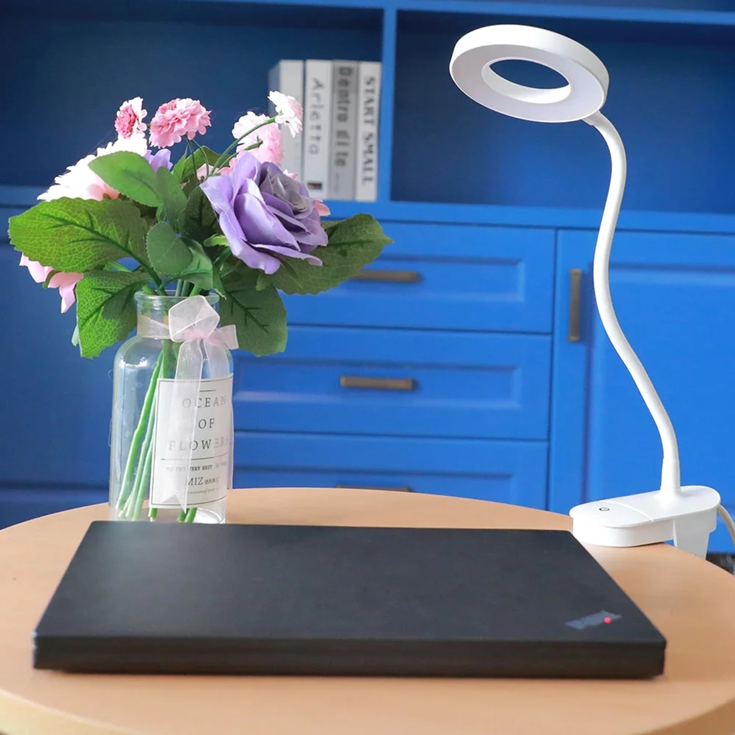 Mainstays LED Ring Light with Flexible Gooseneck and Clip (White, 18.9 in) gj5h7