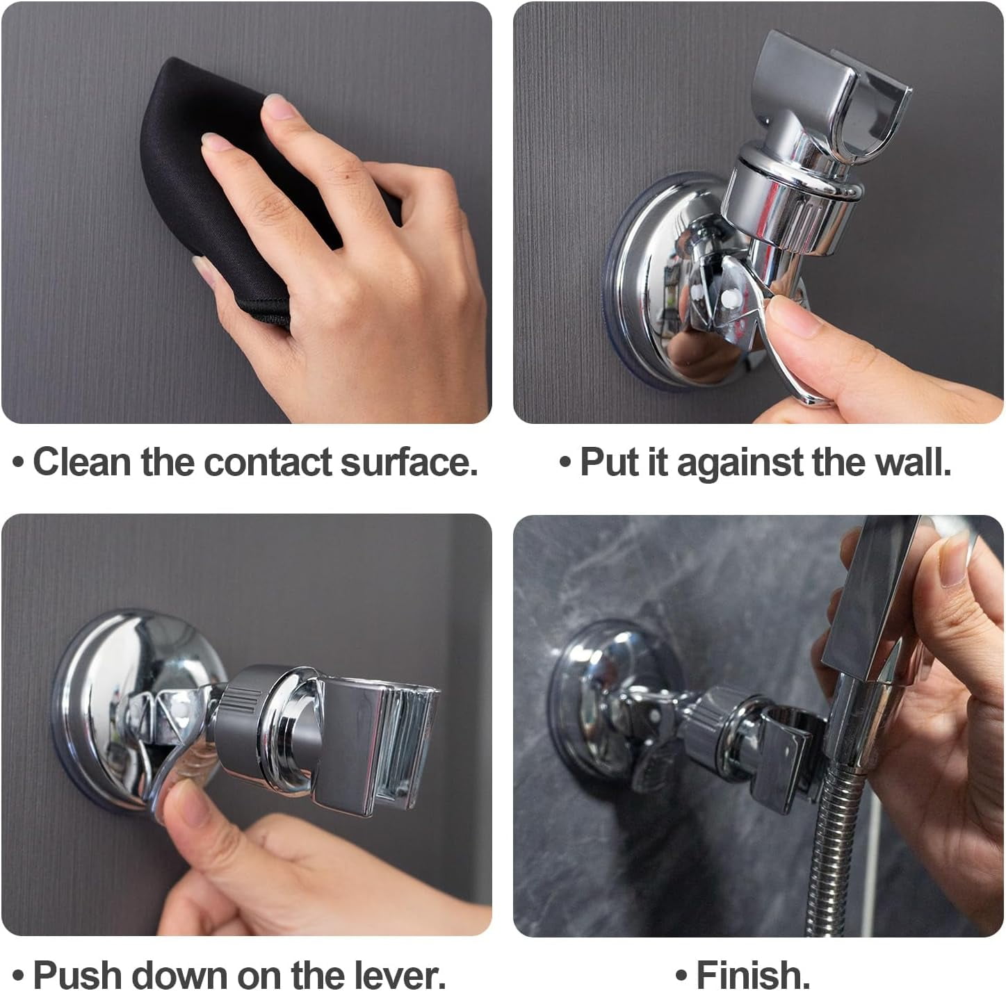 GYTF Adjustable Shower Head Holder, Removable Suction Cup Bracket for Handheld Sprayer (Silver, 2 Pack) 9kn5f