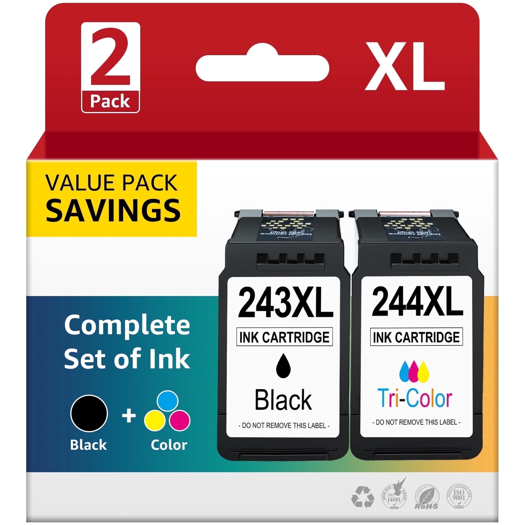 AUMOK Compatible Ink Cartridge Replacement for Canon PG-243 and CL-244 (Black and Color, 2 Pack) ox2rd