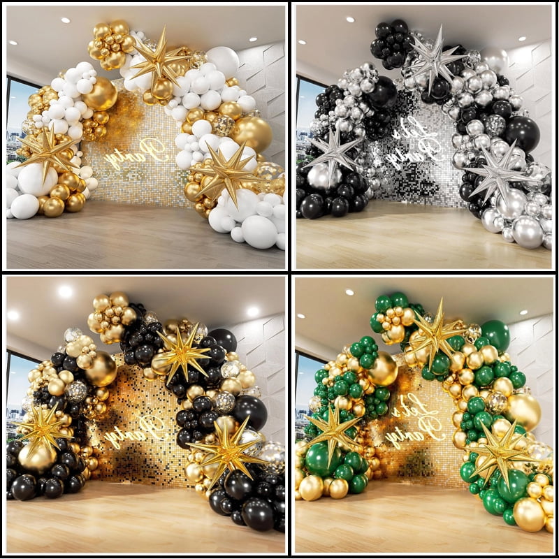 Generic Black Gold Balloon Kit Party Decoration Set (Black and Gold, 121 Pieces) fqibr