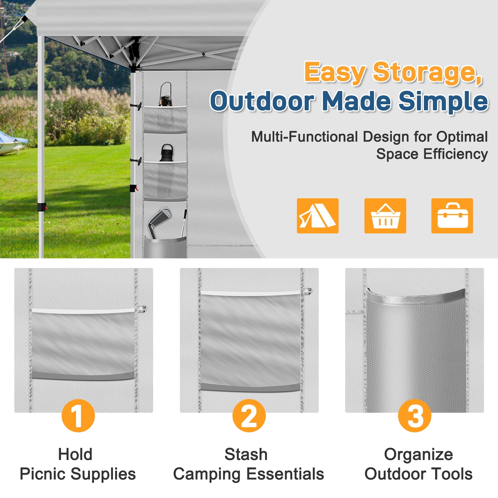 Ktaxon 10x10 Pop Up Canopy Tent with Sidewalls, UPF50+ Outdoor Sun Shade Shelter (White, 10 ft x 10 ft) 6s9a1