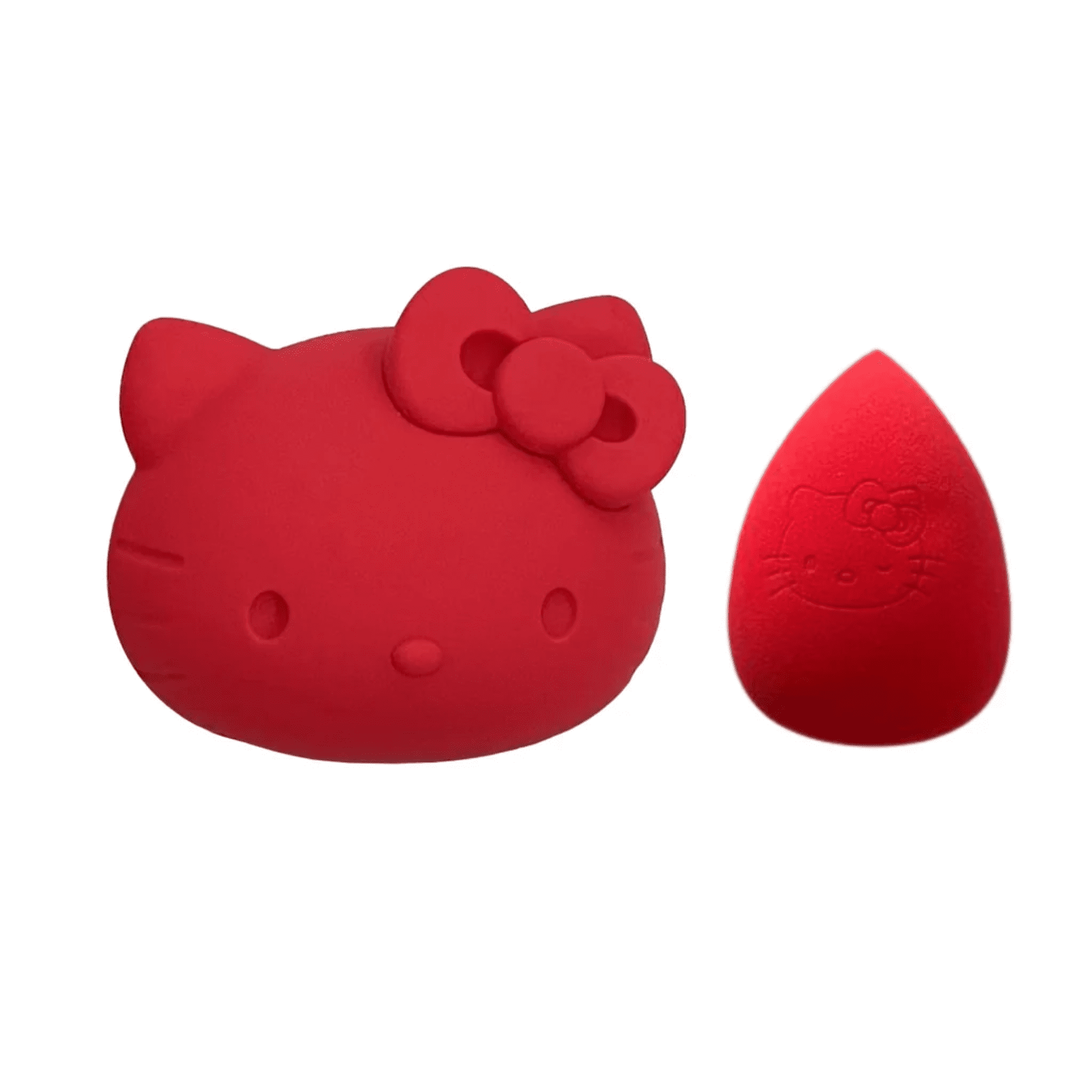 Impressions Vanity Hello Kitty Silicone Makeup Sponge Case and Blending Sponge Set (Red, 1 Piece) 52948