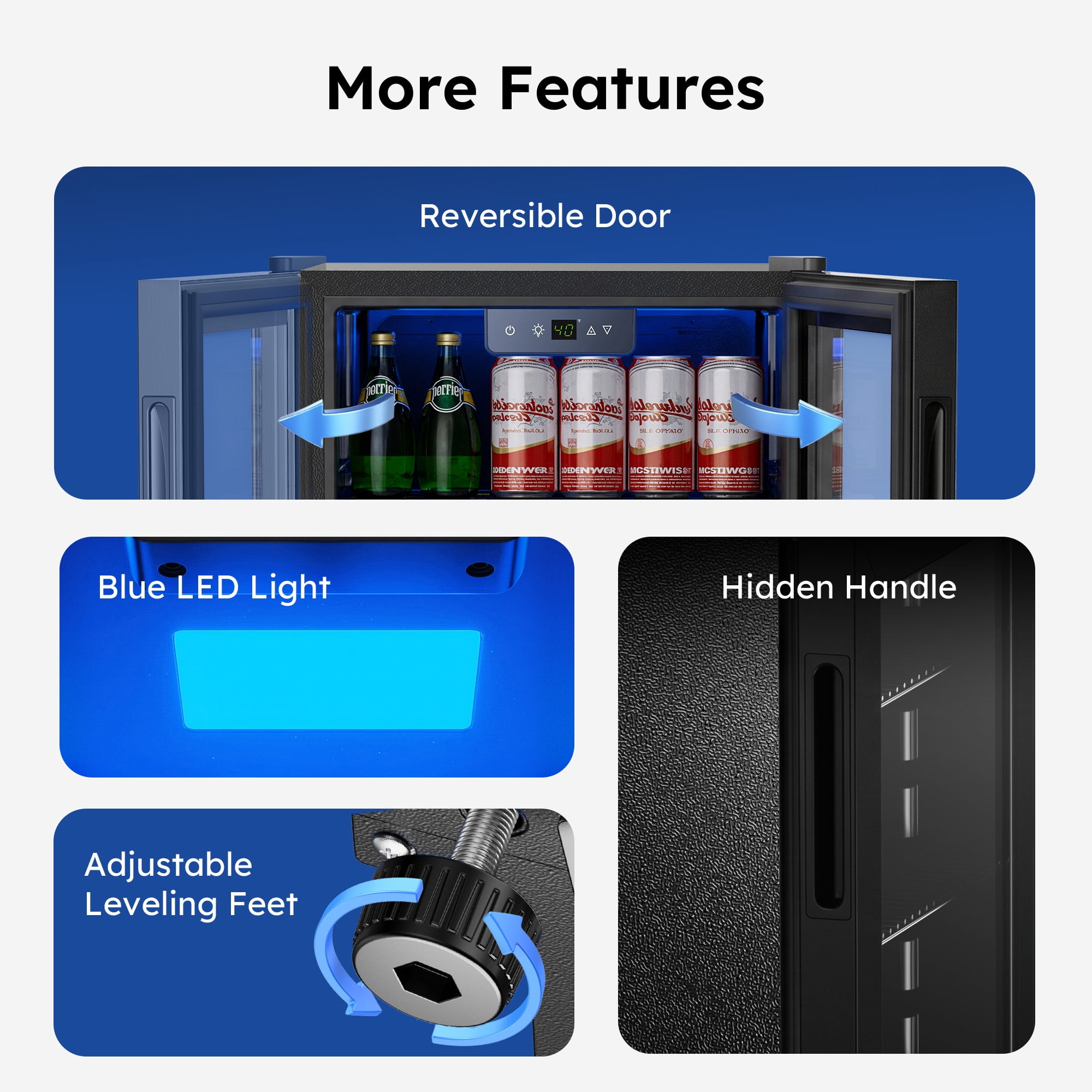 SIMZLIFE Beverage Refrigerator with Glass Door, Compact Cooler for Home and Office (Black, 17.3 in D x 31.3 in H) n0zrl
