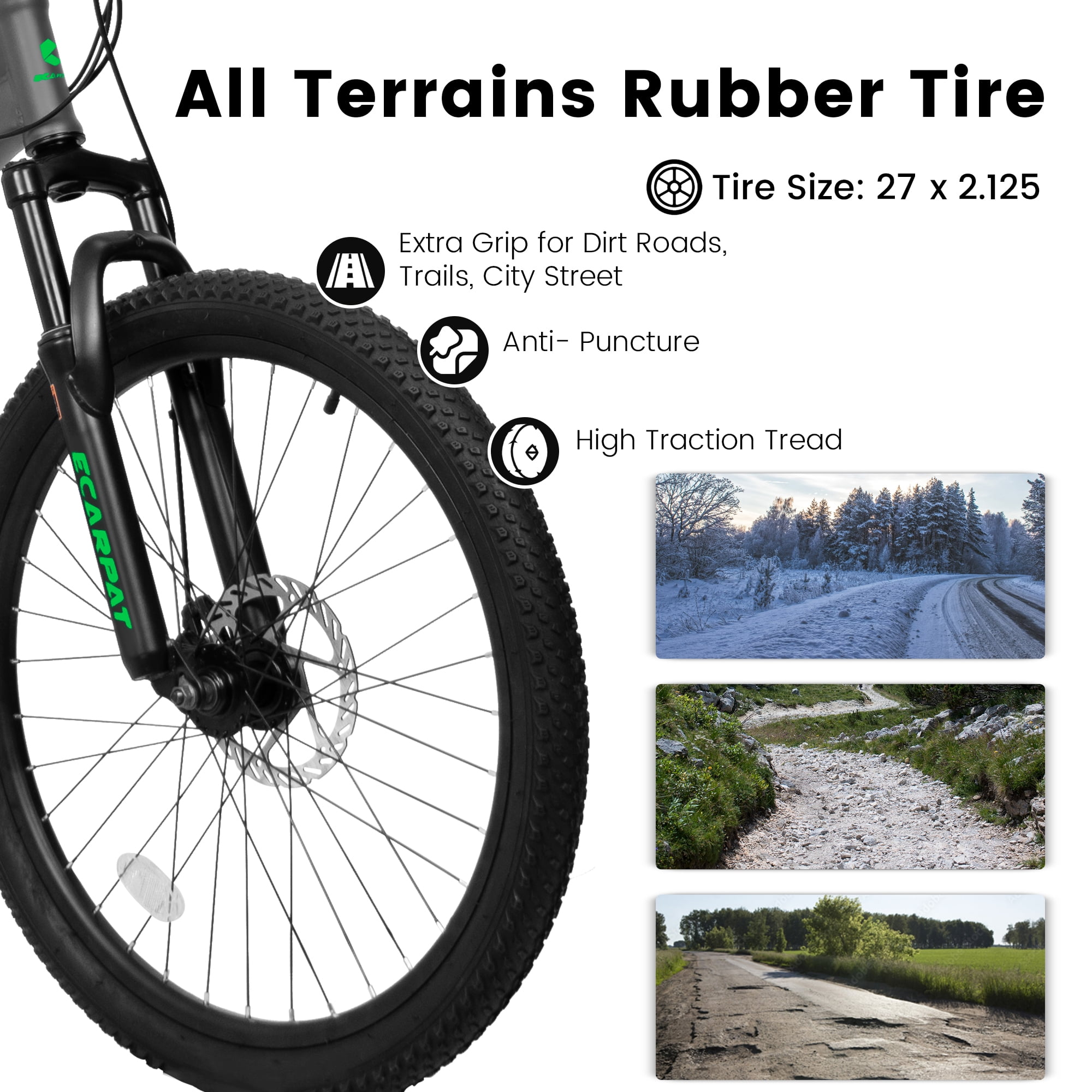 Abrihome 27.5-Inch Mountain Bike for Adults, 21-Speed Trail & City Bicycle with Dual Disc Brakes (Gray, 27.5 in) 8d7gw