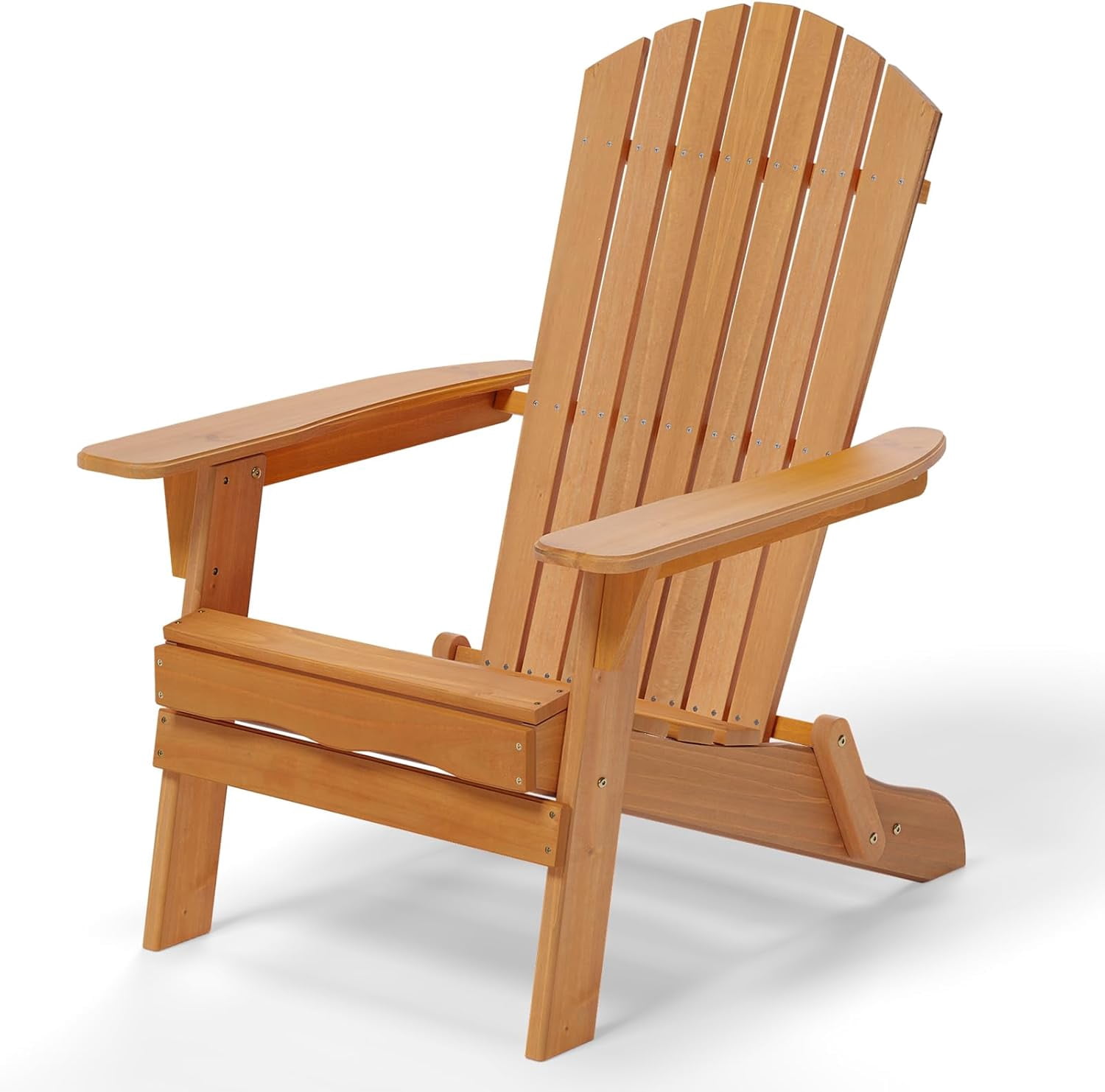 PEXMOR Folding Adirondack Chair, Heavy-Duty Wood Patio Lounge Chair for Fire Pit (Brown) 9yb8x