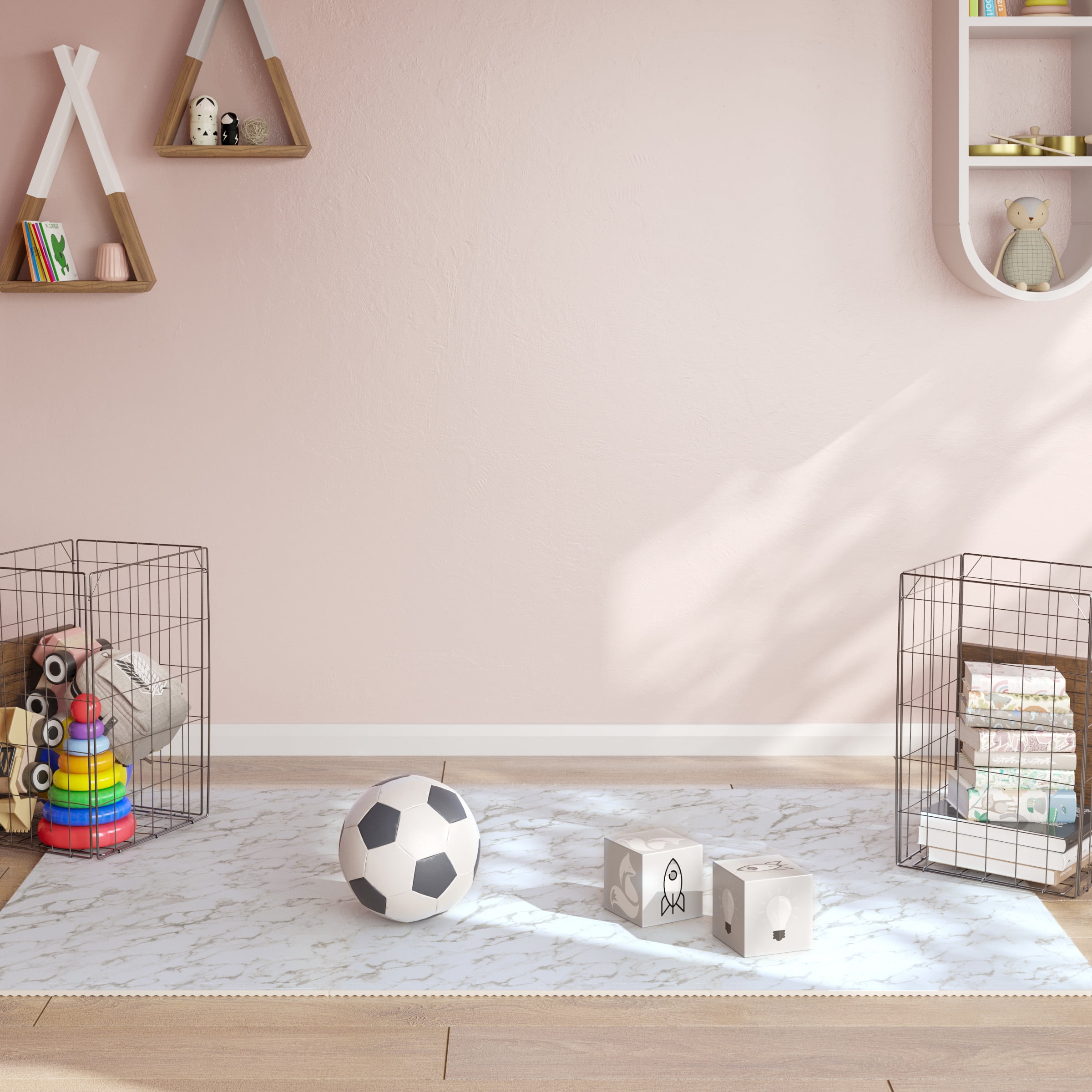 Stalwart Foam Floor Tiles Interlocking Gym Mat and Baby Play Area (White Marble, 24 sq ft) afiu2