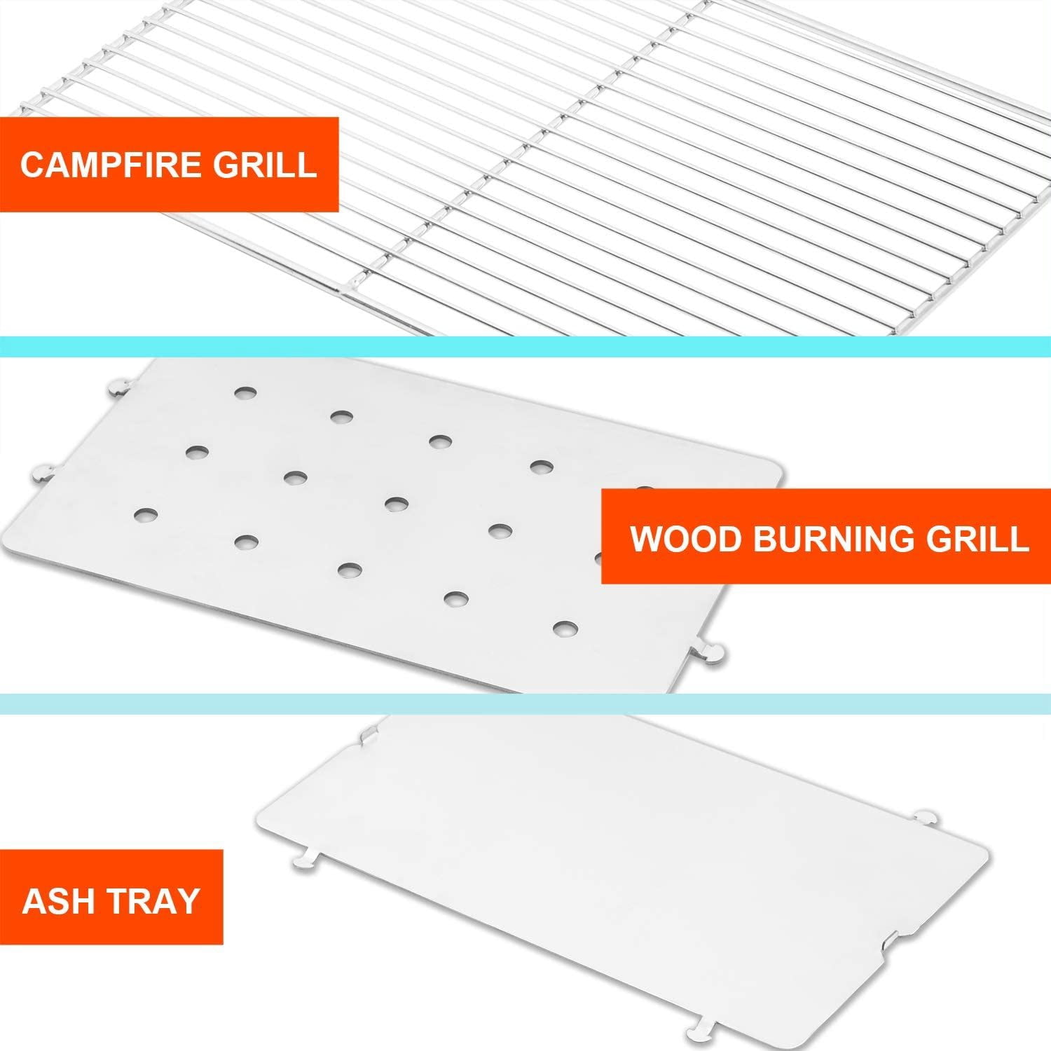 Dazone Charcoal Foldable Outdoor Grill, Portable Stainless Steel BBQ Stove (Silver, 7.50 in) a6v80