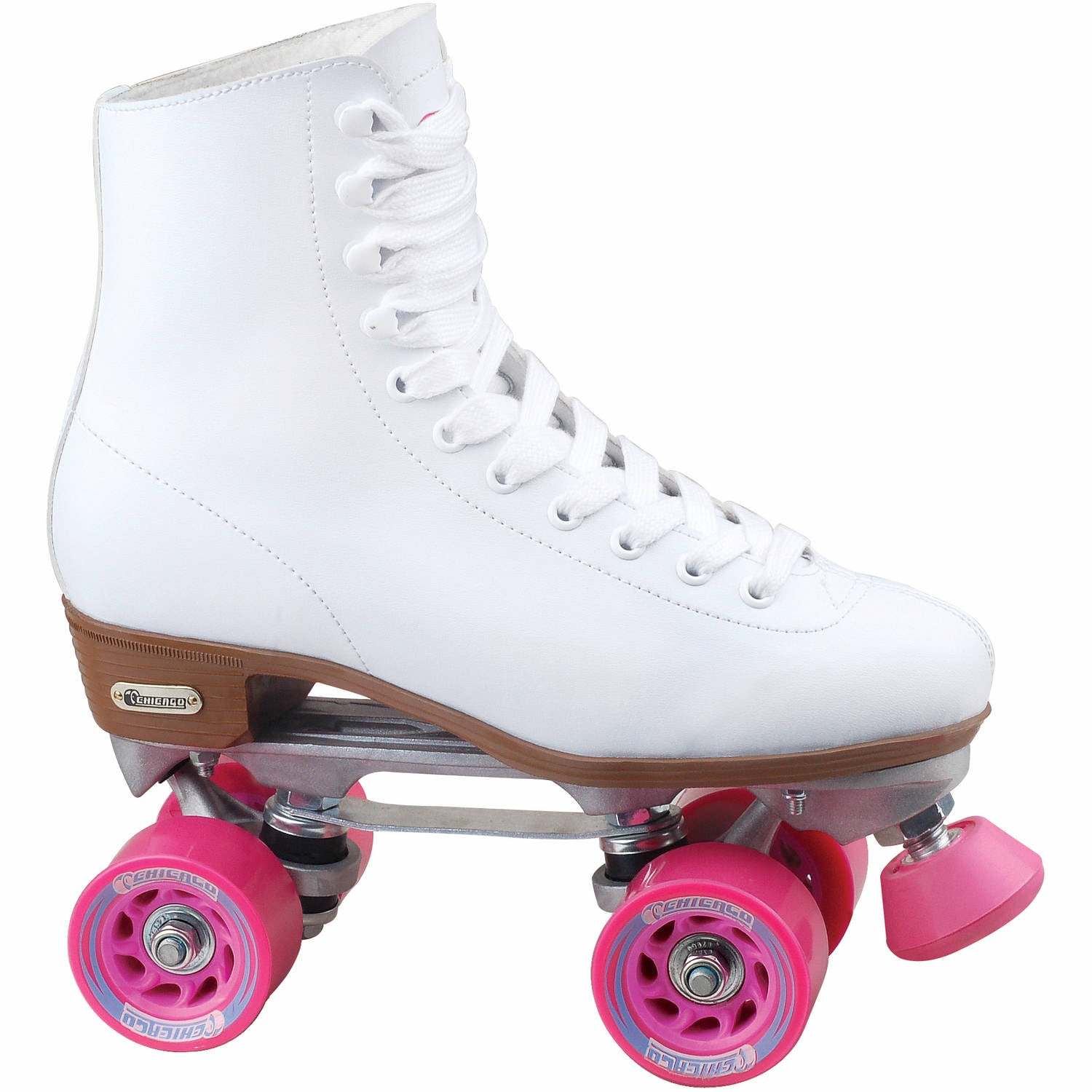 Chicago Ladies Classic Quad Roller Skates, High-Top Indoor Outdoor Rink Skates (White, Size 1) 73zr4