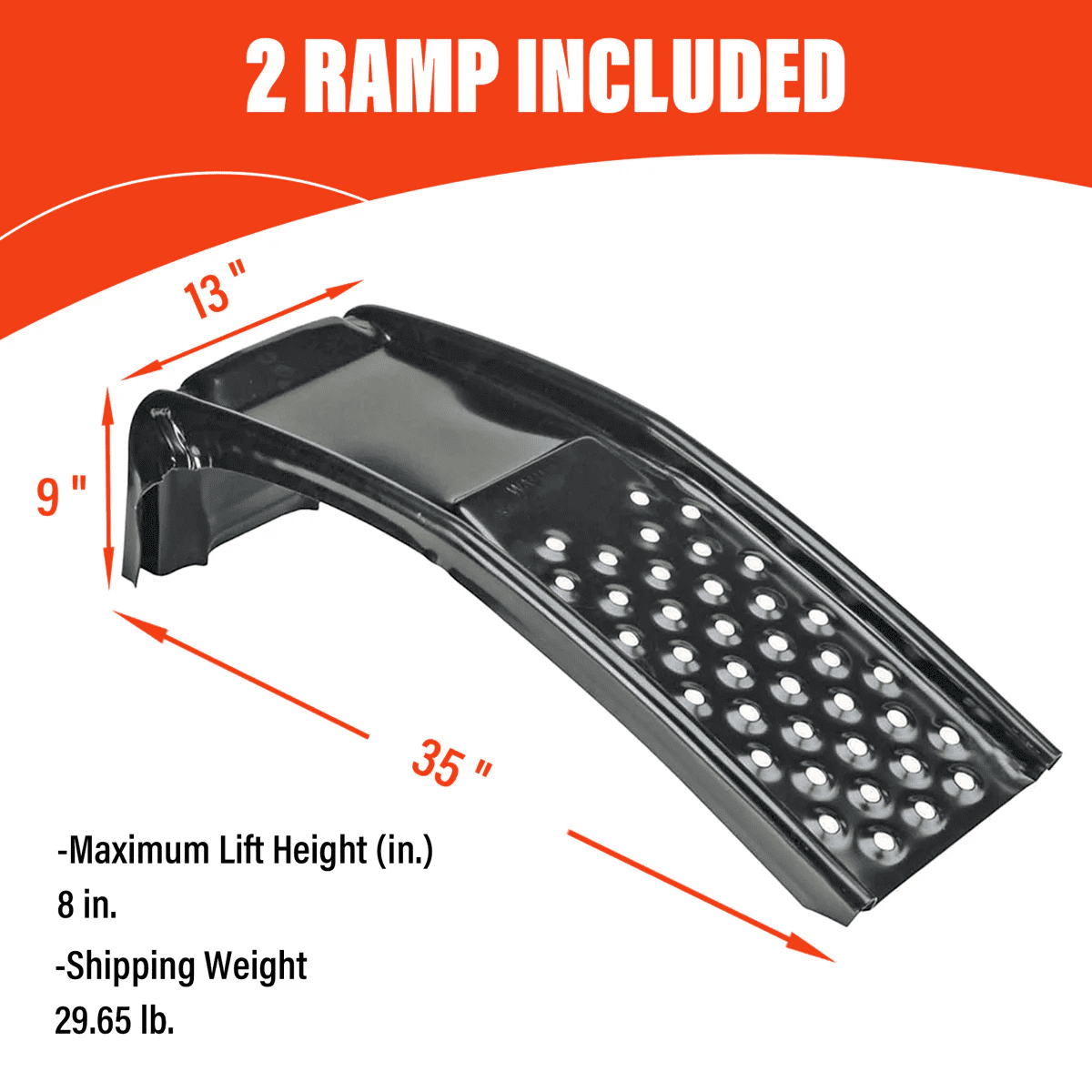 Uriah Products Heavy Duty Steel Car Ramps for Vehicle Maintenance (Black, 8000 lb Capacity) yqhg3