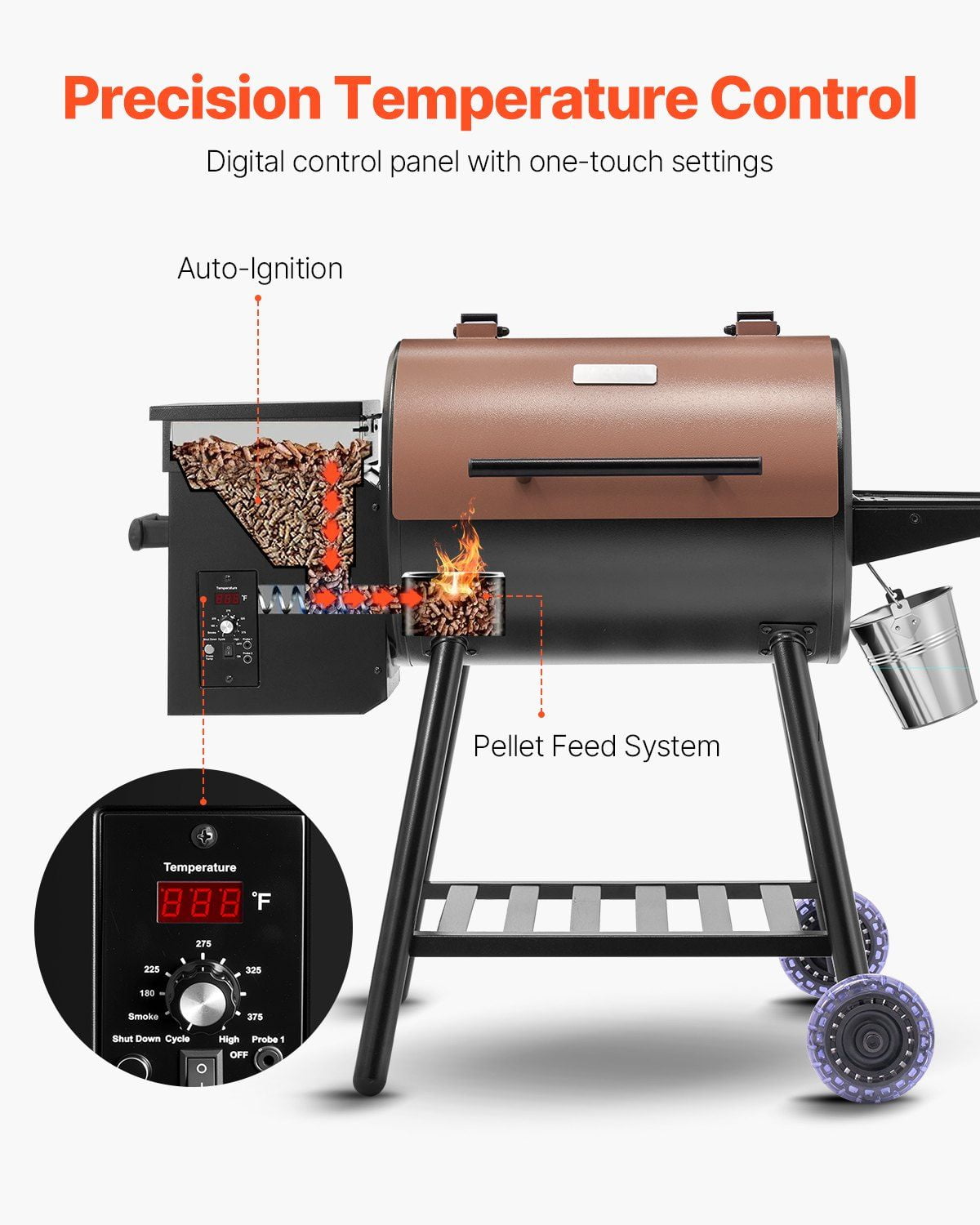 Z Grills Wood Pellet Electric Grill 8-in-1 Smoker and BBQ (Black, 456 sq in) 6a8iy