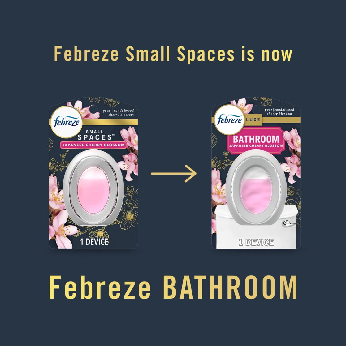 Febreze Bathroom Air Freshener Odor-Fighting Japanese Cherry Blossom Scent (2 Pack, 0.21 oz) ic8o2