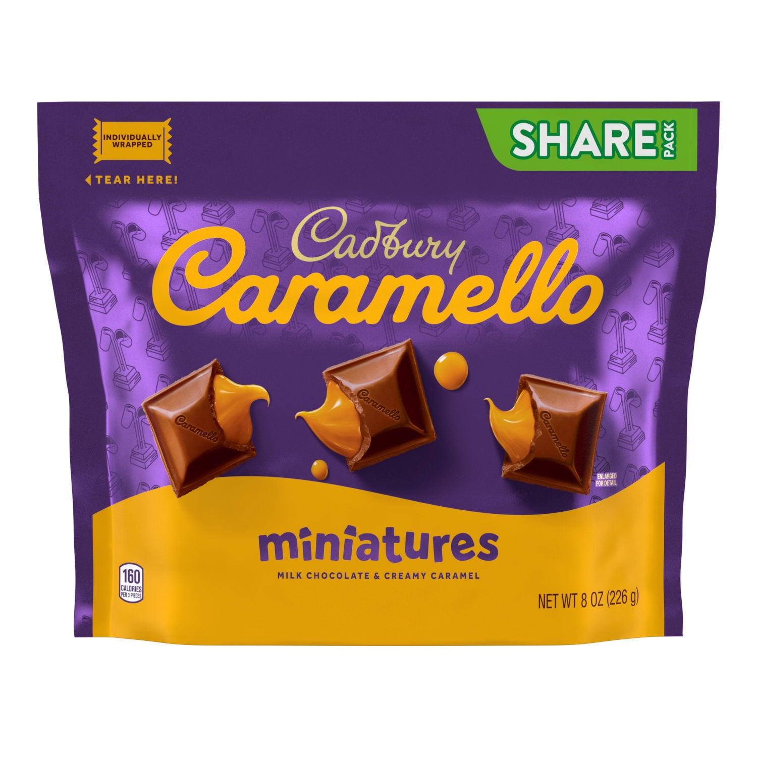 Cadbury Caramello Miniatures Milk Chocolate Caramel Candy Bars (8 oz) kt1gf