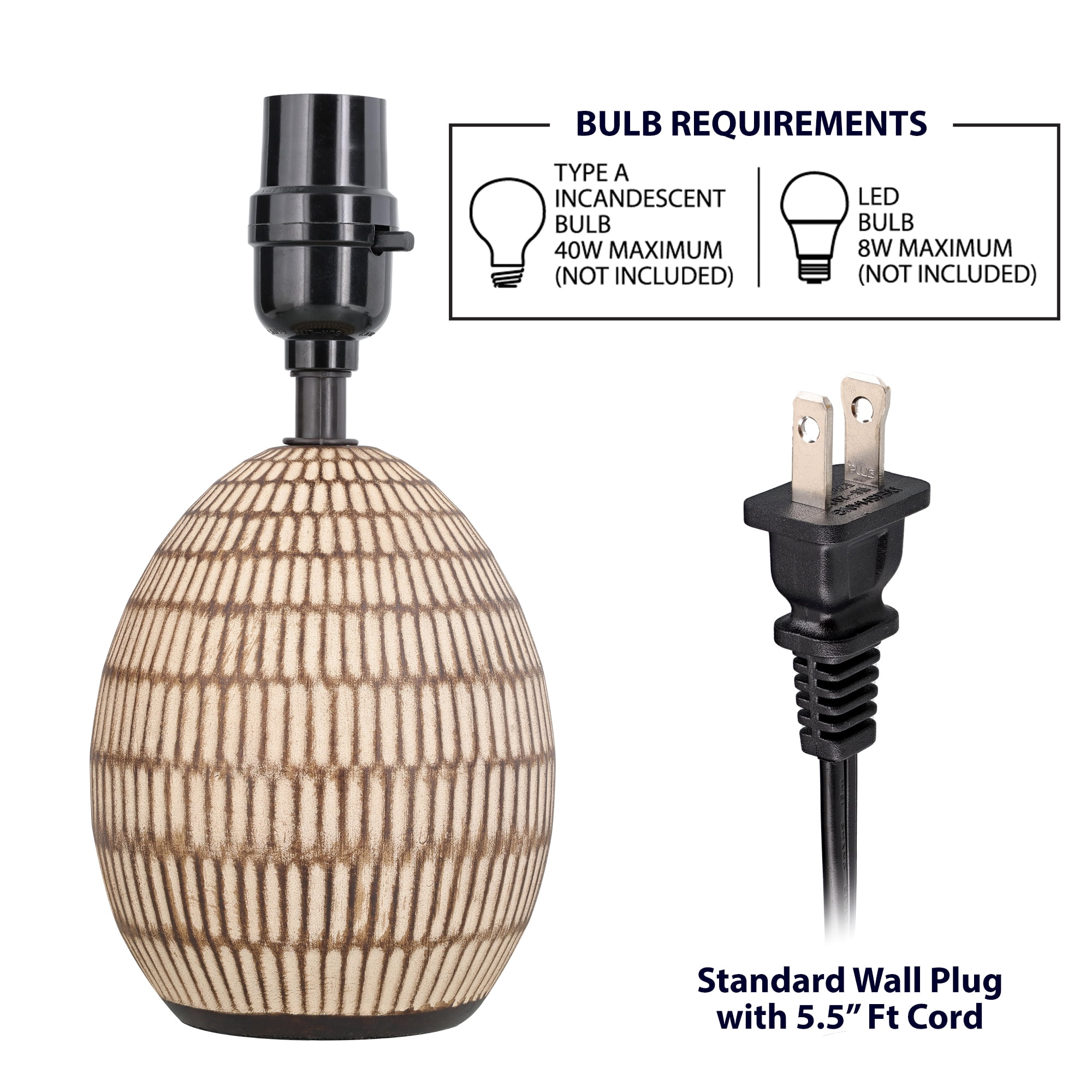 Simple Home Bohemian Ceramic Table Lamp, Carved Accent Light with Fabric Shade (Beige, 12.75 in) h3kg7