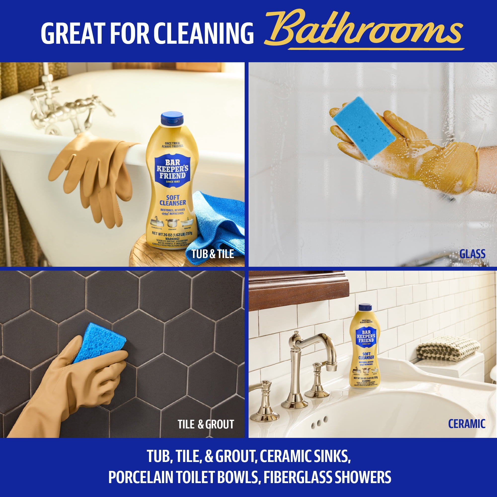 Bar Keepers Friend Soft Cleanser Liquid Surface Cleaner for Kitchen and Bathroom (Citrus, 26 oz, 6 Pack) shd4z