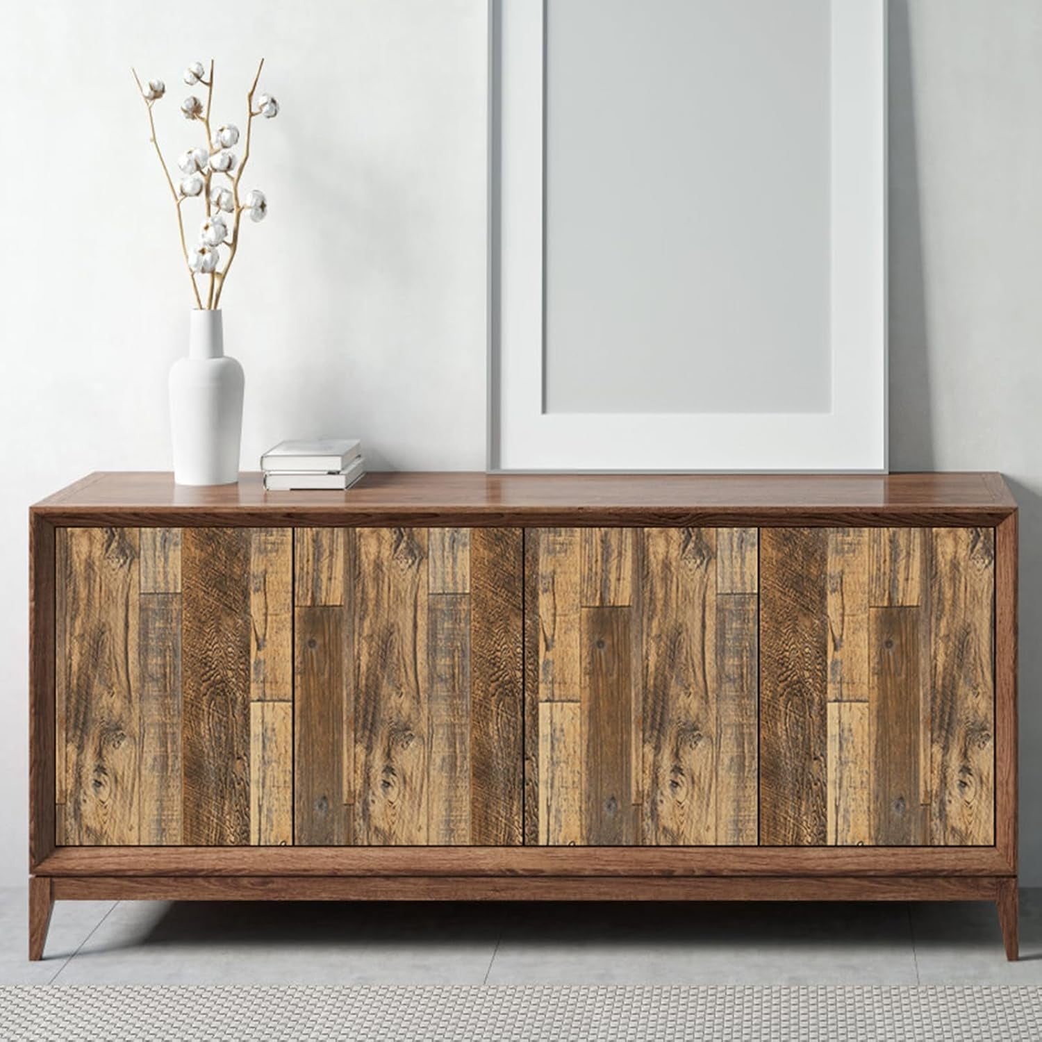 Abyssaly Wood Peel and Stick Wallpaper, Self-Adhesive Decorative Contact Paper for Furniture and Cabinets (Brown, 17.7 in x 393 in) ni1dc