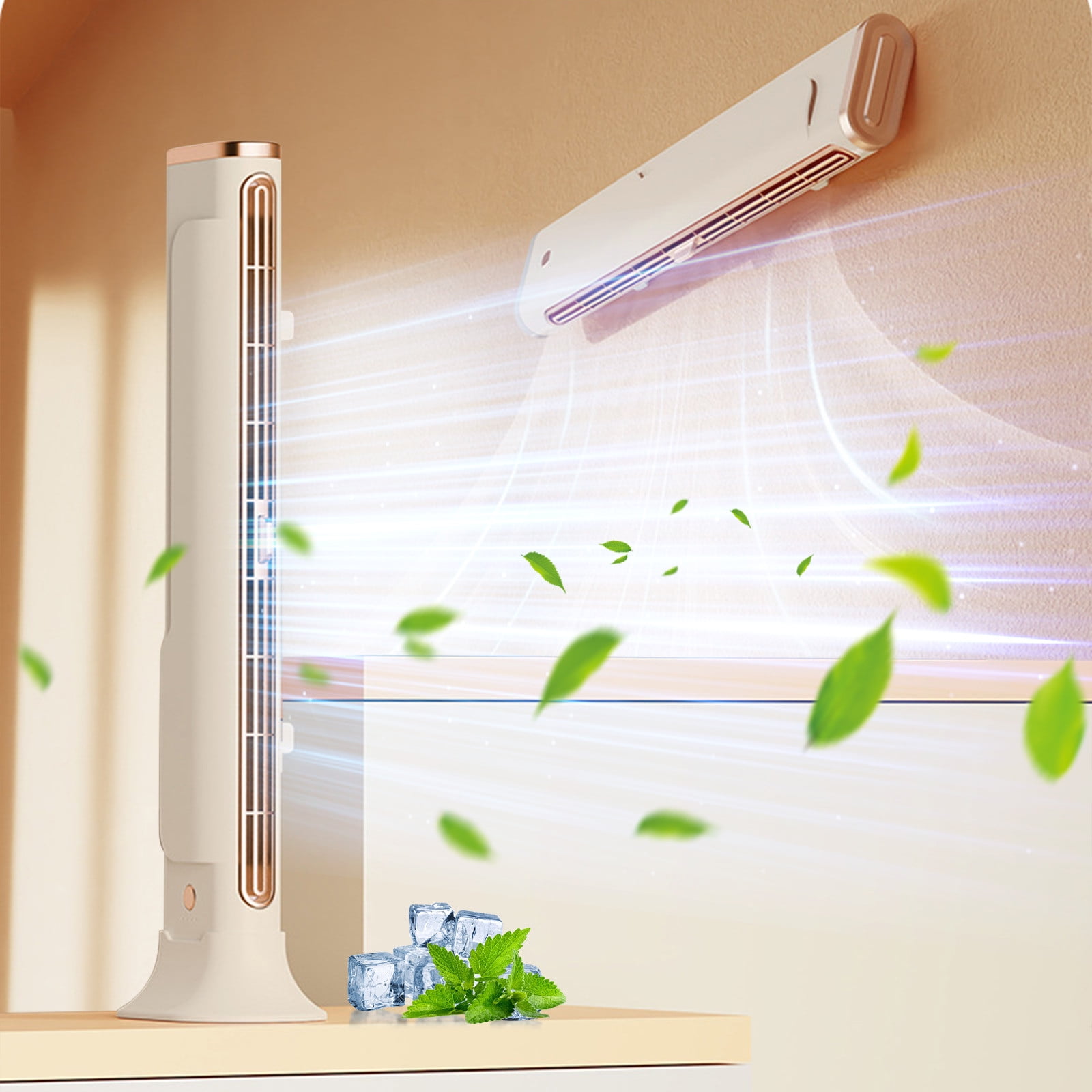 Zznnkj Bladeless Tower Fan, 90° Oscillating Quiet Cooling Fan for Home and Office (White, 15.2 in) zdj6f