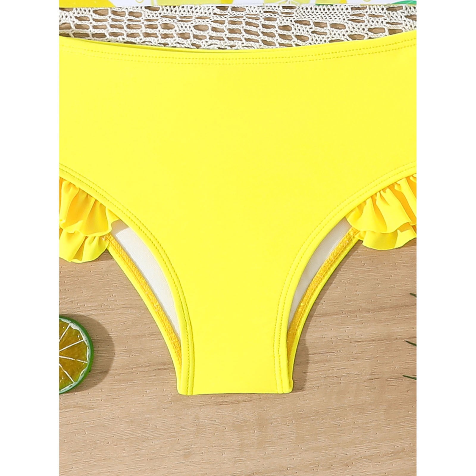 Bobifish Toddler Girls Rash Guard Swimsuit Floral Print Long Sleeve 2-Piece Set (Yellow, 2T) o8vet