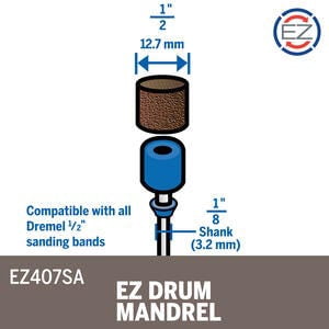 Dremel EZ407SA EZ Drum Sanding Mandrel and Band Kit (1/2 in) y7xn4