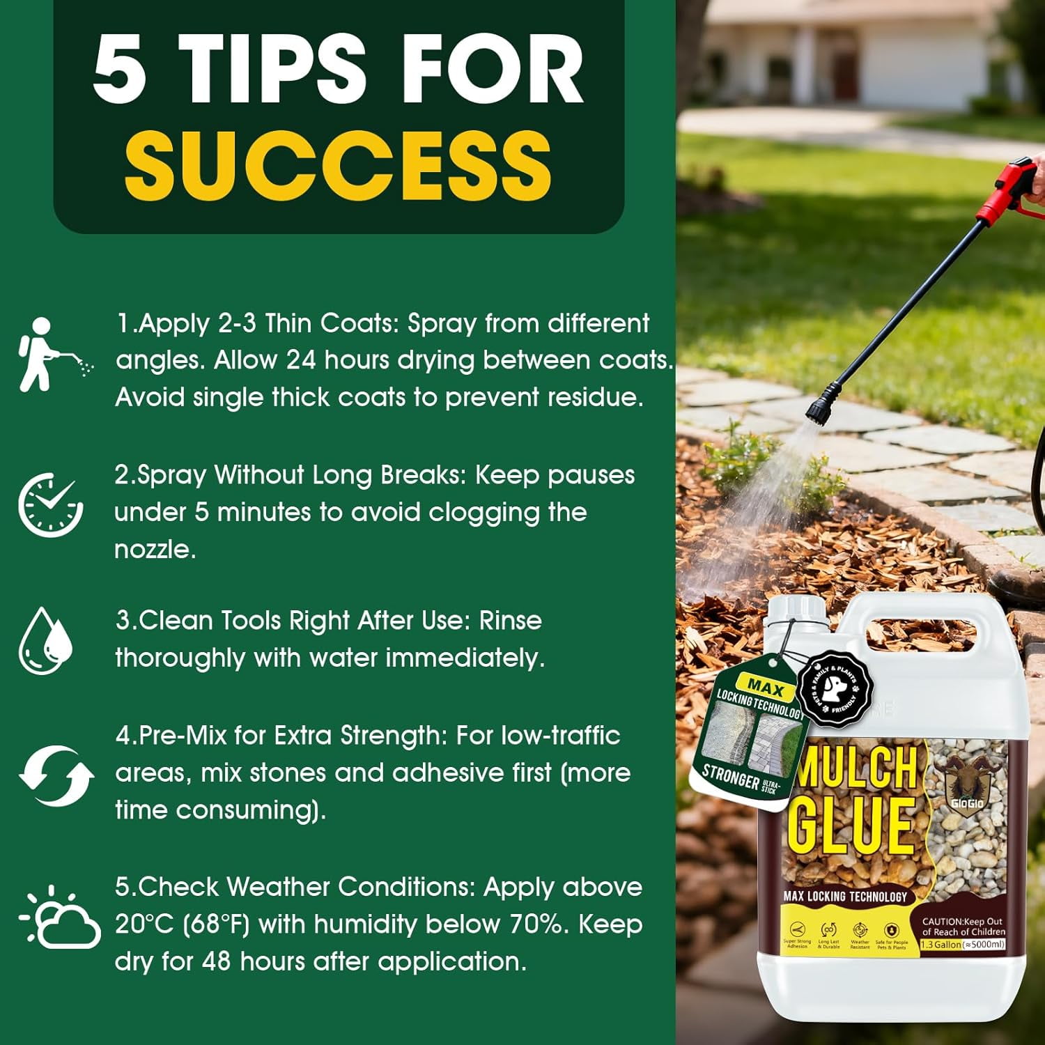 Landscaping Solutions Rock and Gravel Glue Adhesive for Pathways and Garden Beds (Brown, 166 oz) 4naru