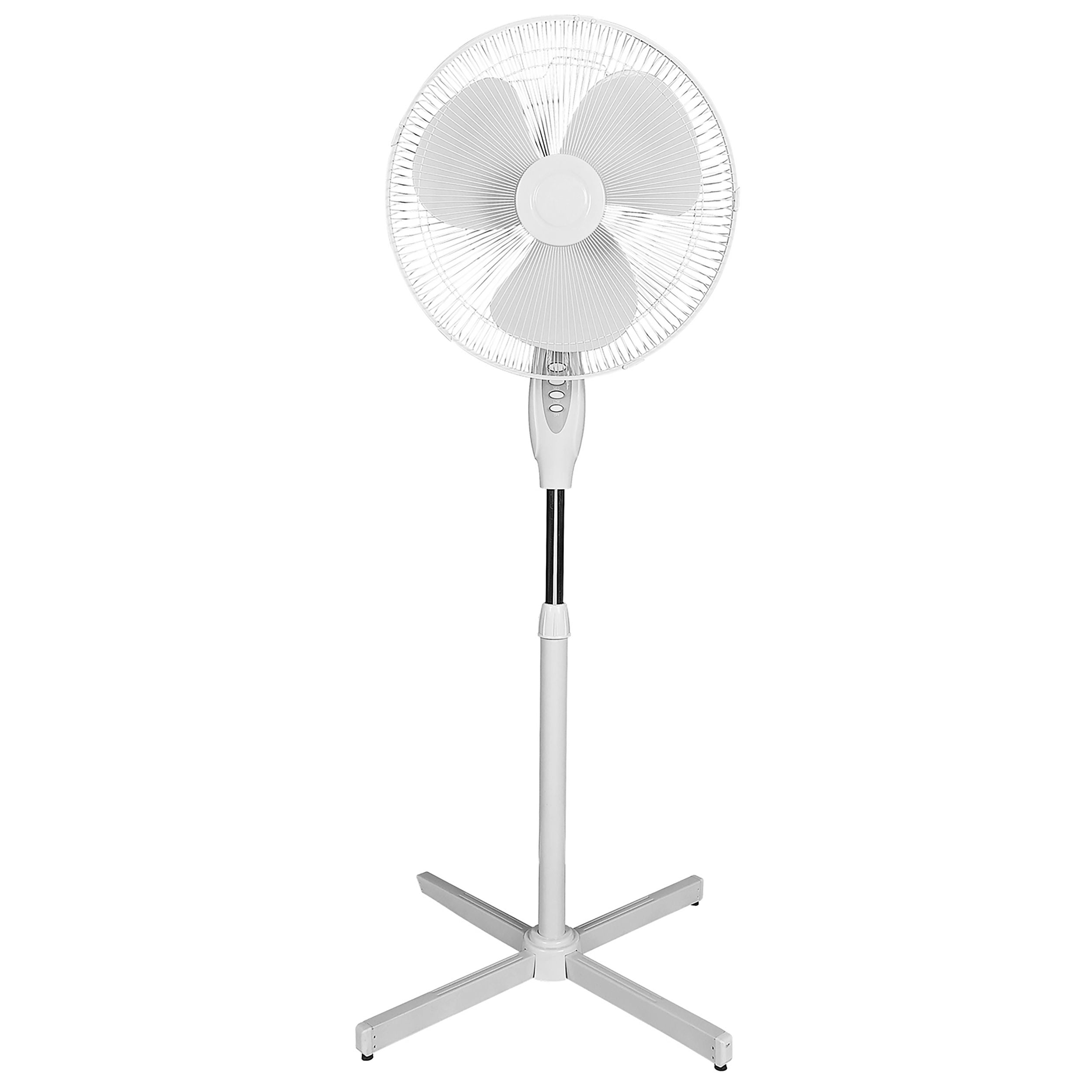 Optimus 16-Inch Oscillating Stand Fan (White, 16 in) mh7y0
