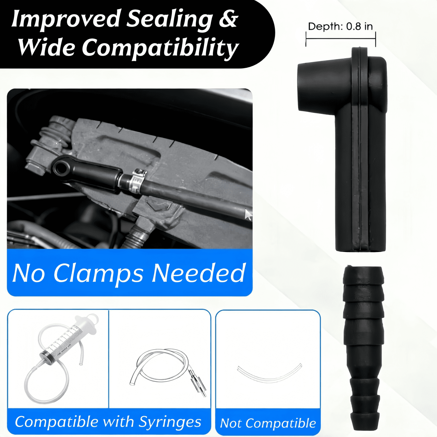 ChrumpTon Brake Bleeder Kit with One-Way Check Valve Hoses for Motorcycle and Car Hydraulic System Maintenance (2 Sets) wmcyt