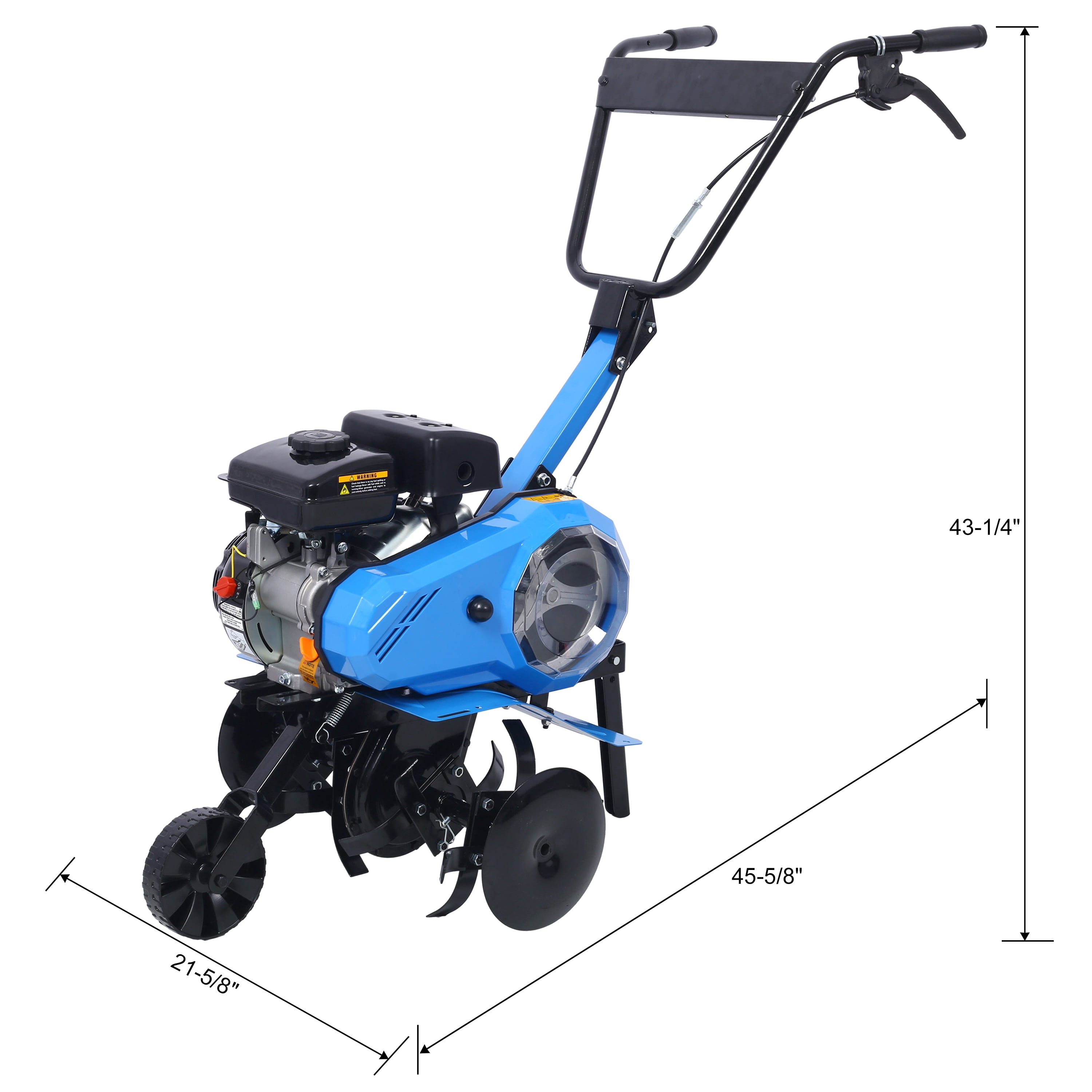 Enyopro Gas Powered Garden Tiller, 78.5cc 4-Stroke Front Tine Rototiller with Adjustable 18 in Tilling Width (Orange, 18 in) 8x3zy