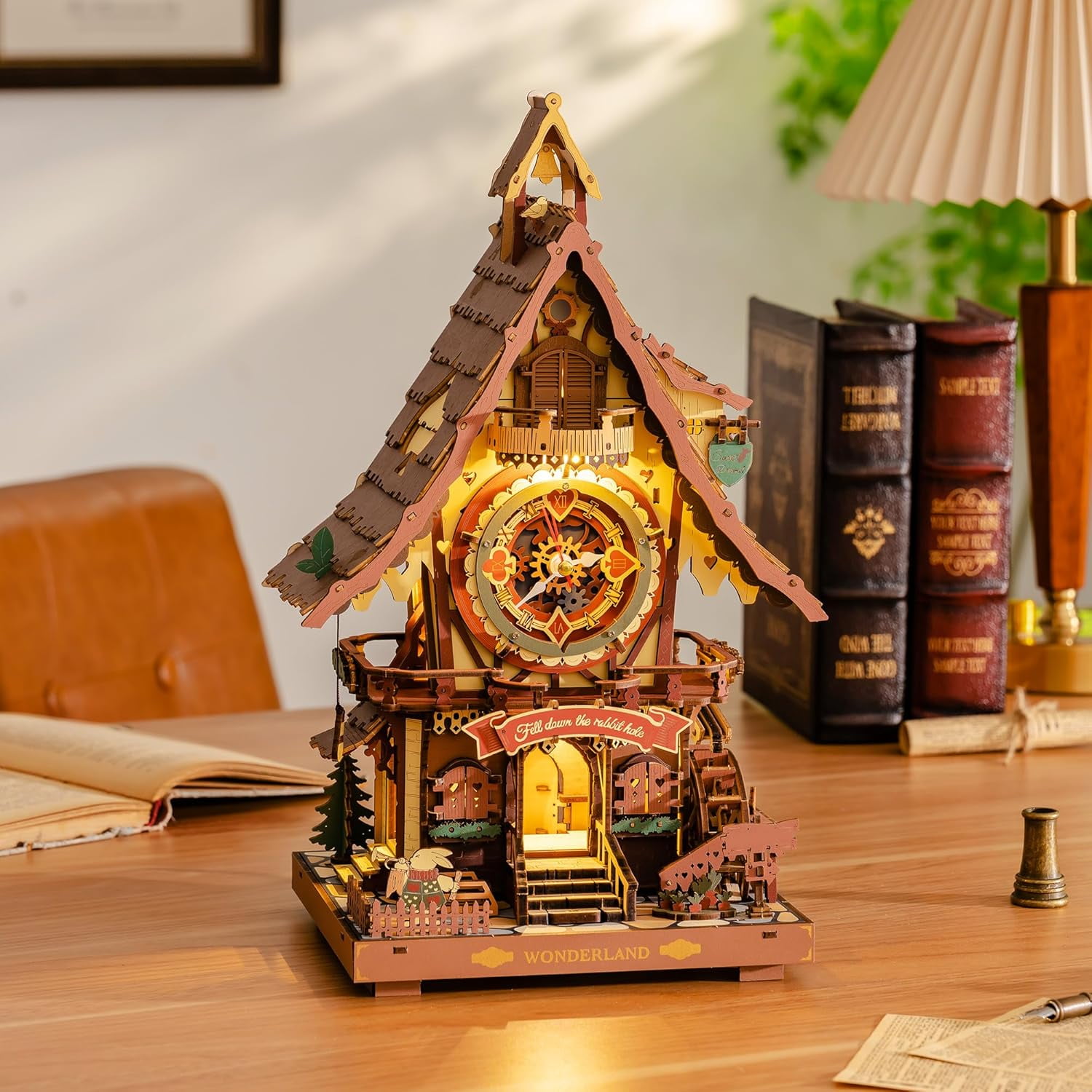 ROKR Cuckoo Clock Mechanical 3D Wooden Puzzle (Colorful, 12 in x 8 in) rq06t