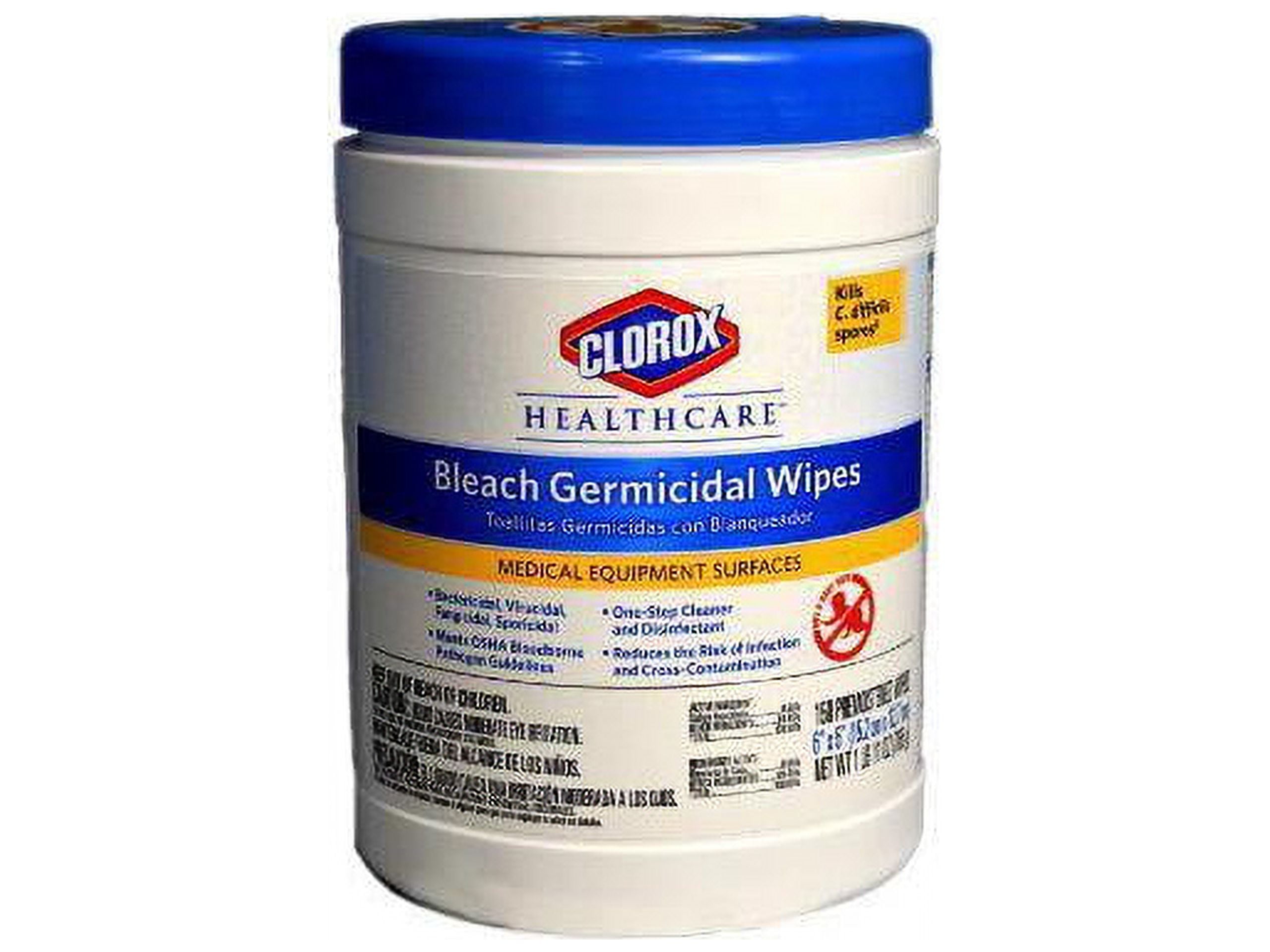 Clorox Healthcare Bleach Germicidal Wipes, EPA Registered Disinfectant (White, 150 Count) 8ri8l