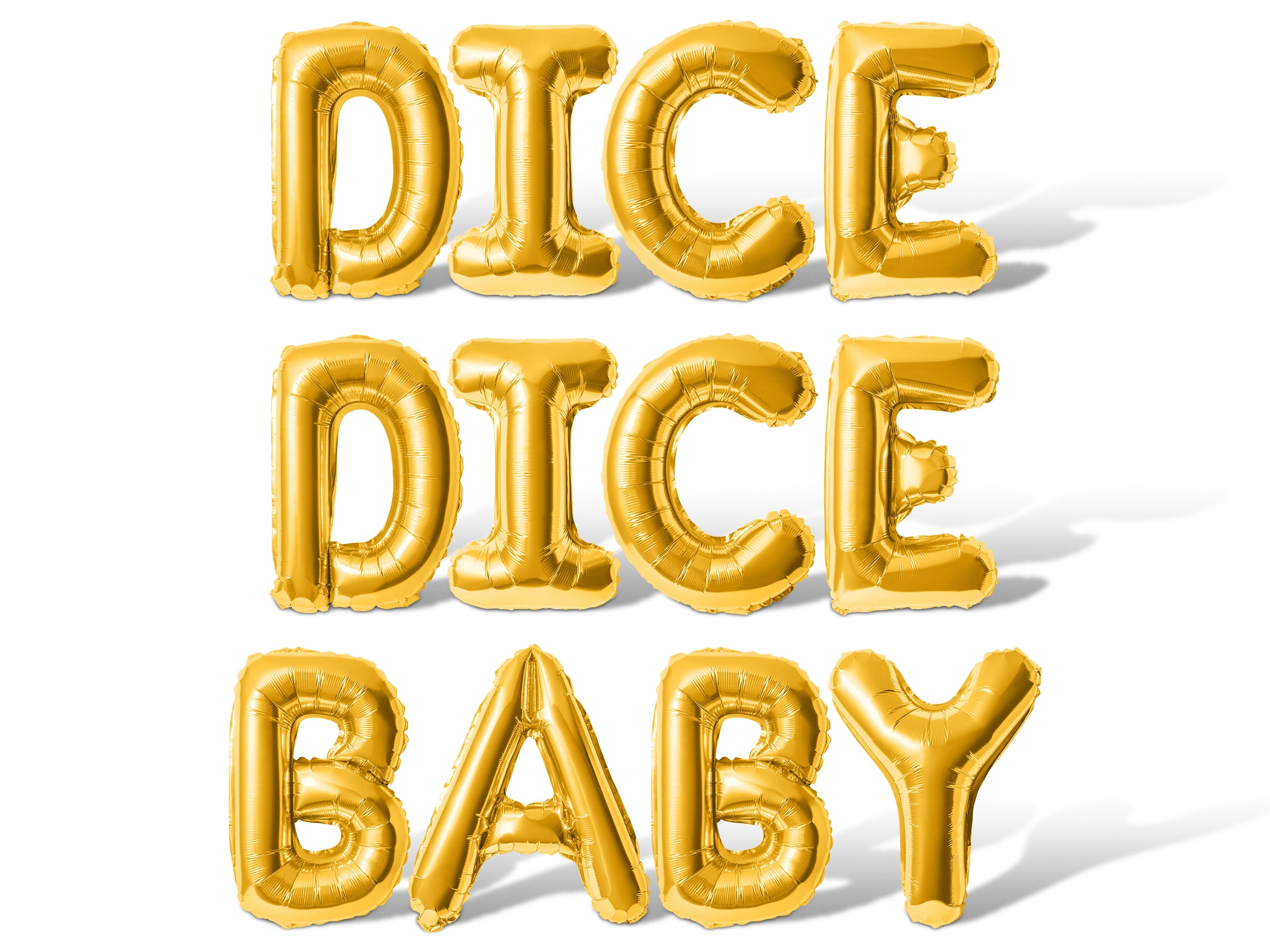 Floating Away Balloon Company DICE DICE BABY Foil Mylar Letter Balloons (Gold, 16 in) r0wdl