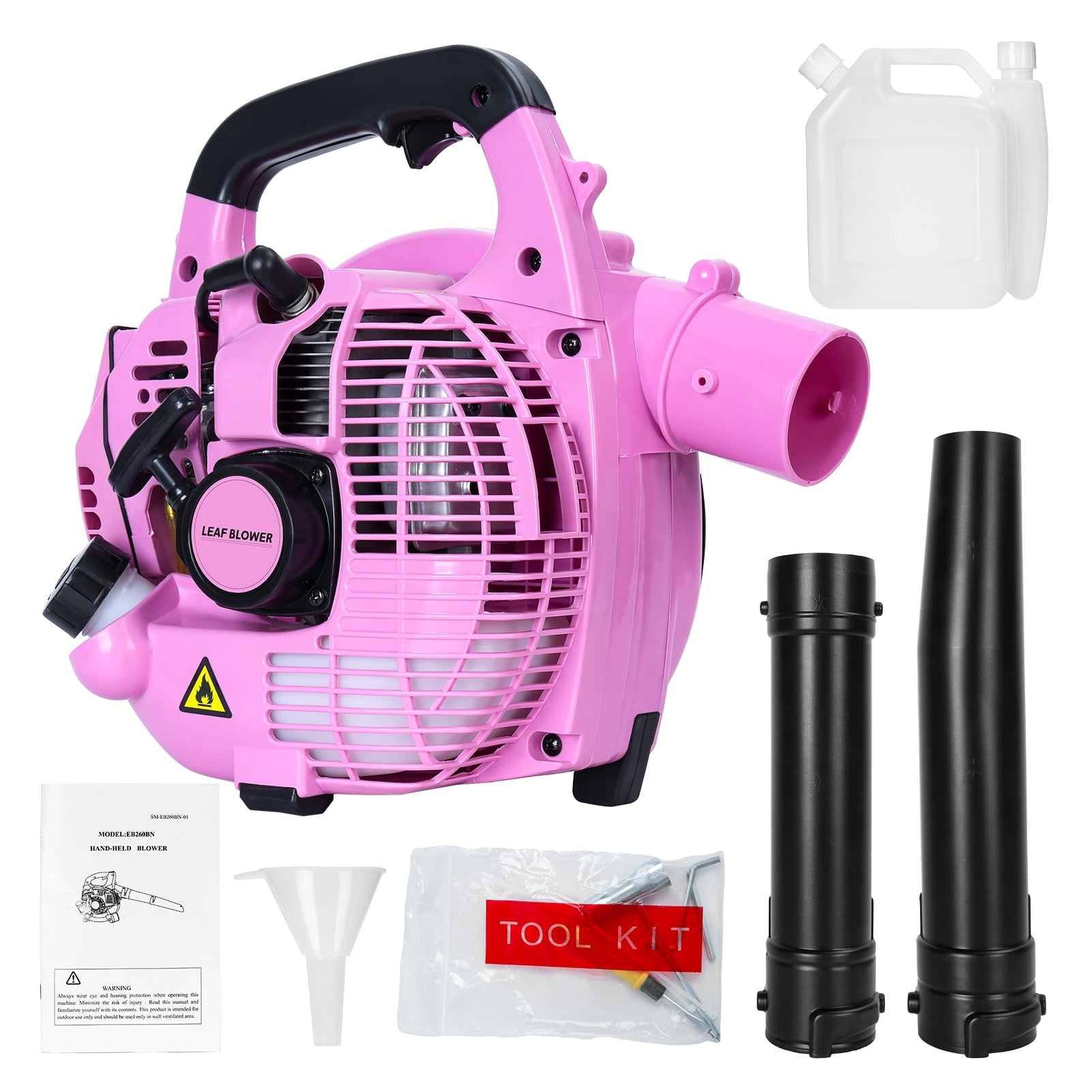 TidBay 2-Stroke Handheld Gas Leaf Blower, Powerful Yard Cleaning & Lawn Care Tool (Pink, 26cc) 4z6h3