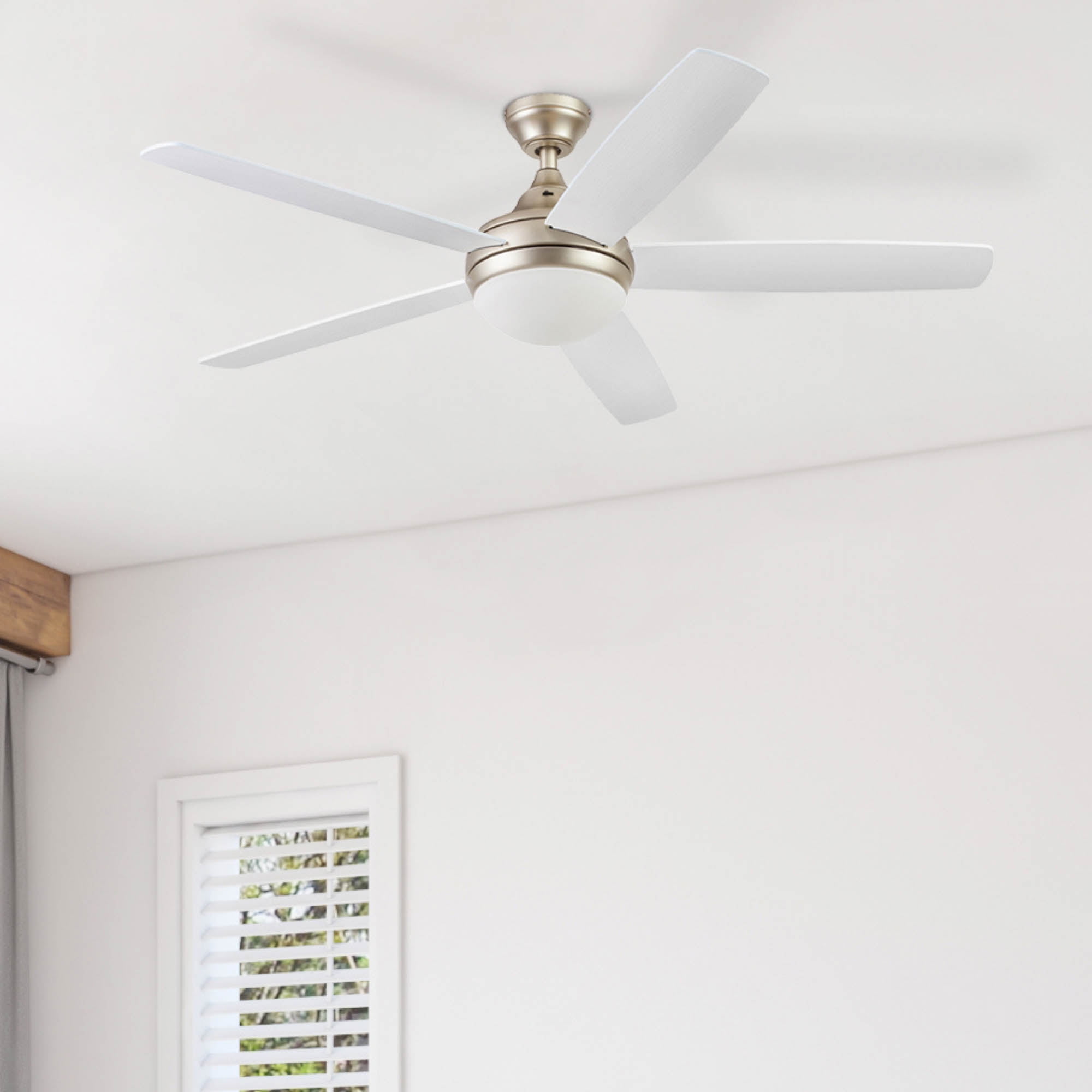 Prominence Home Ashby 52 in Ceiling Fan with LED Light and Remote Control (Soft Gold, 5 Blades) 6yta0