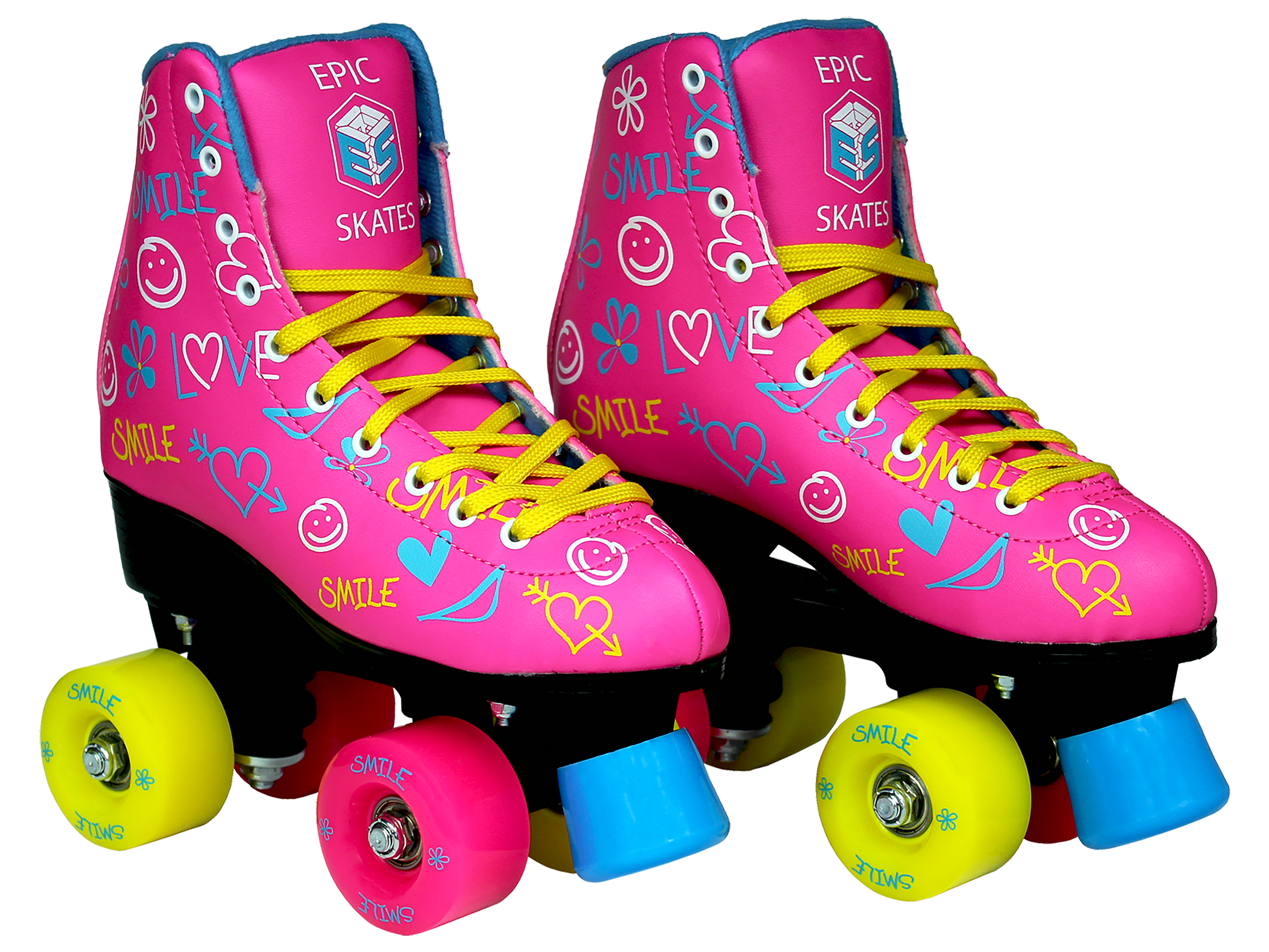 Epic Skates Blush Quad Roller Skates High-Top Indoor Outdoor Performance (Pink, Size 9) 6duj8