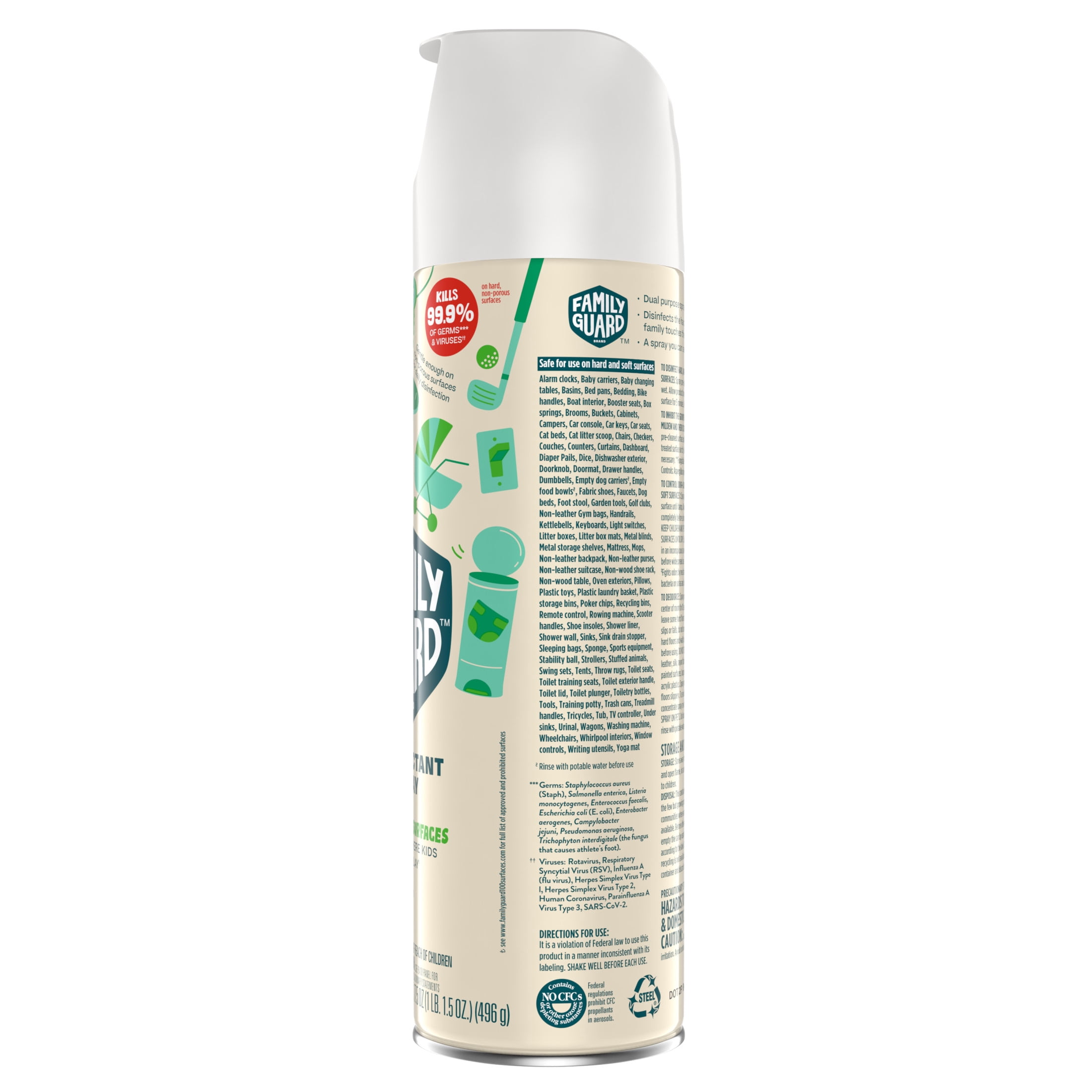 FamilyGuard Disinfectant Spray, Fresh Scent, Multi-Surface Household Cleaner (17.5 oz) ym9zx