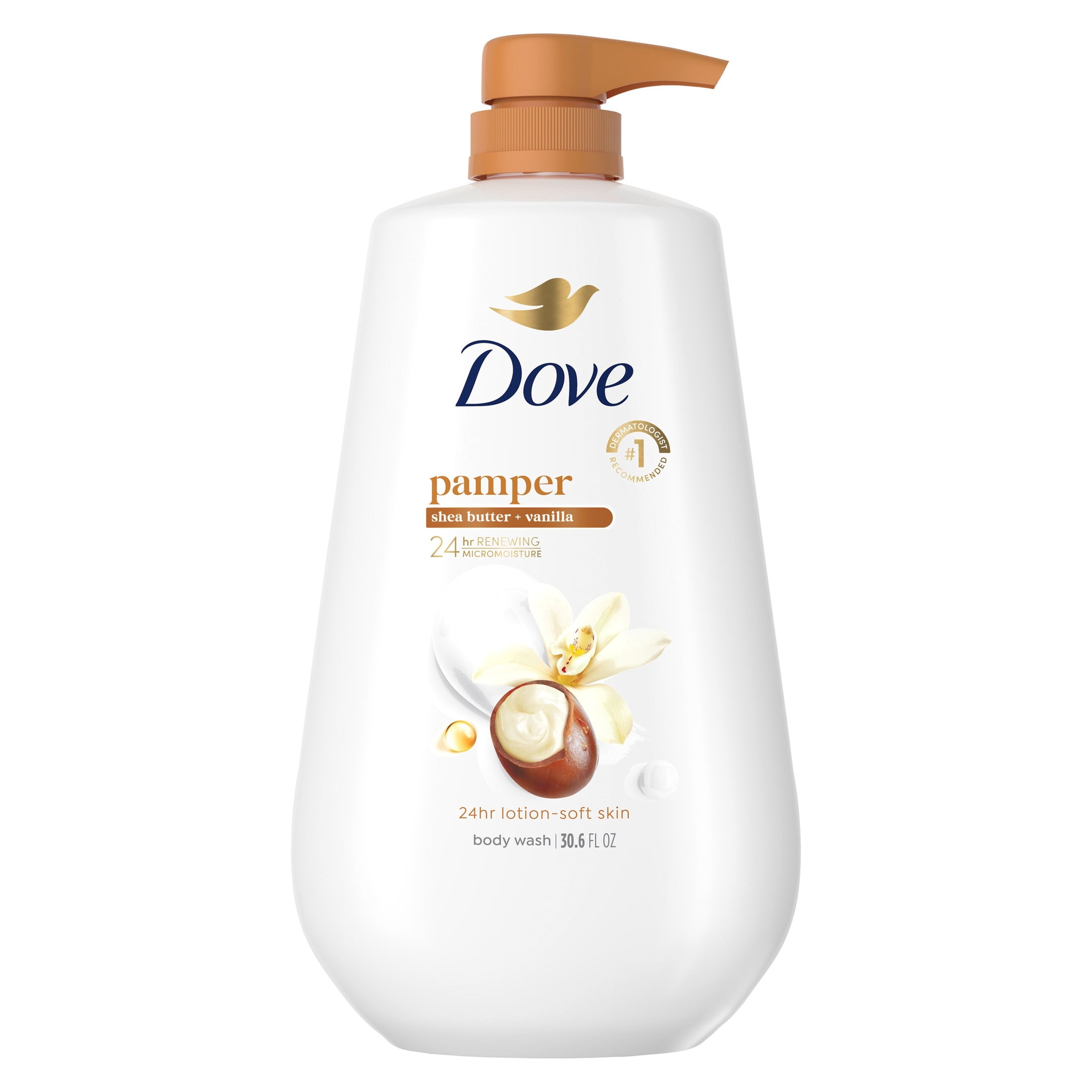 Dove Pampering Shea Butter & Vanilla Moisturizing Body Wash for Soft Skin (30.6 fl oz) vqmik