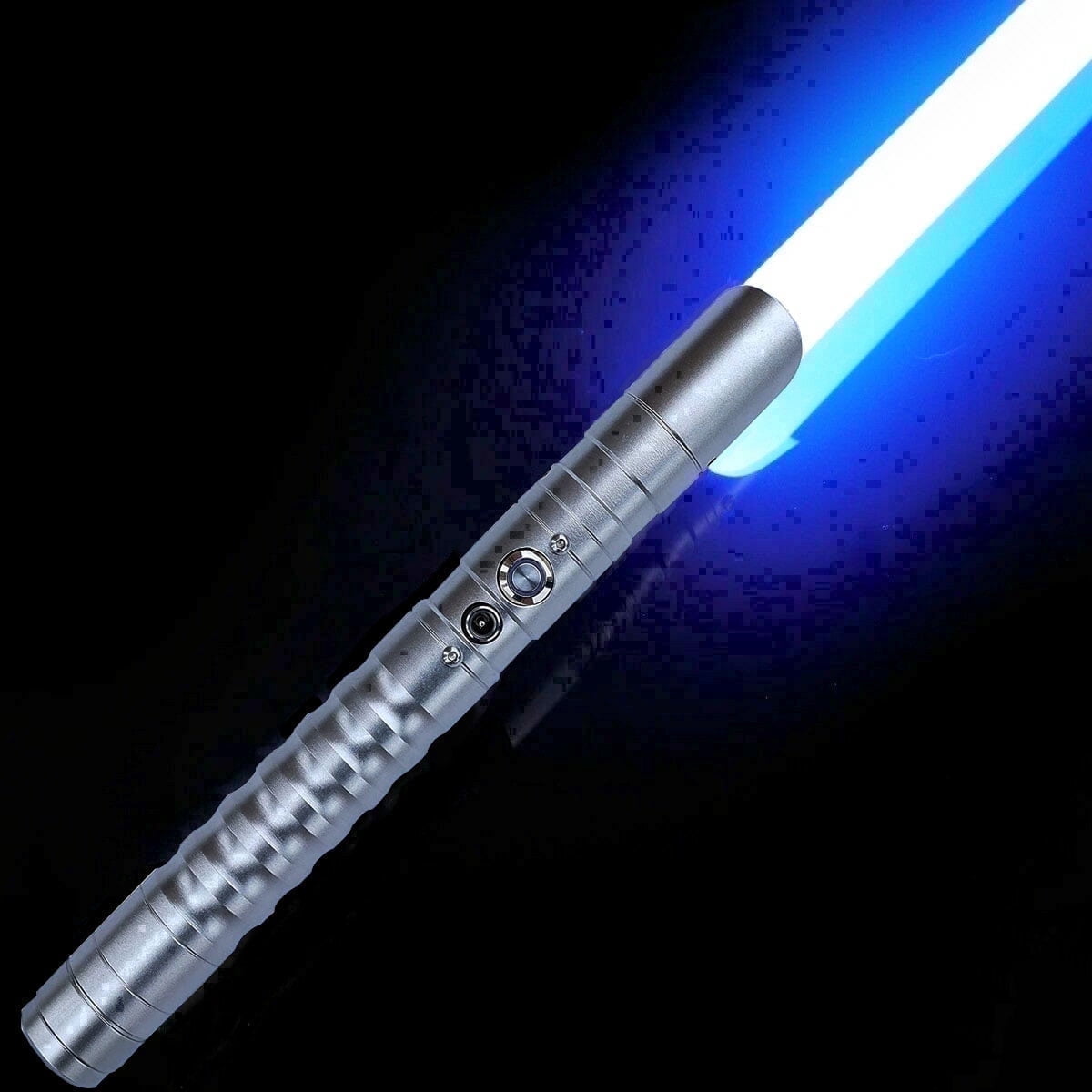 KYBERS RGB Lightsaber for Adults, Metal Hilt Force FX Saber with Smooth Swing Sound (Silver, 36 in) q00iw