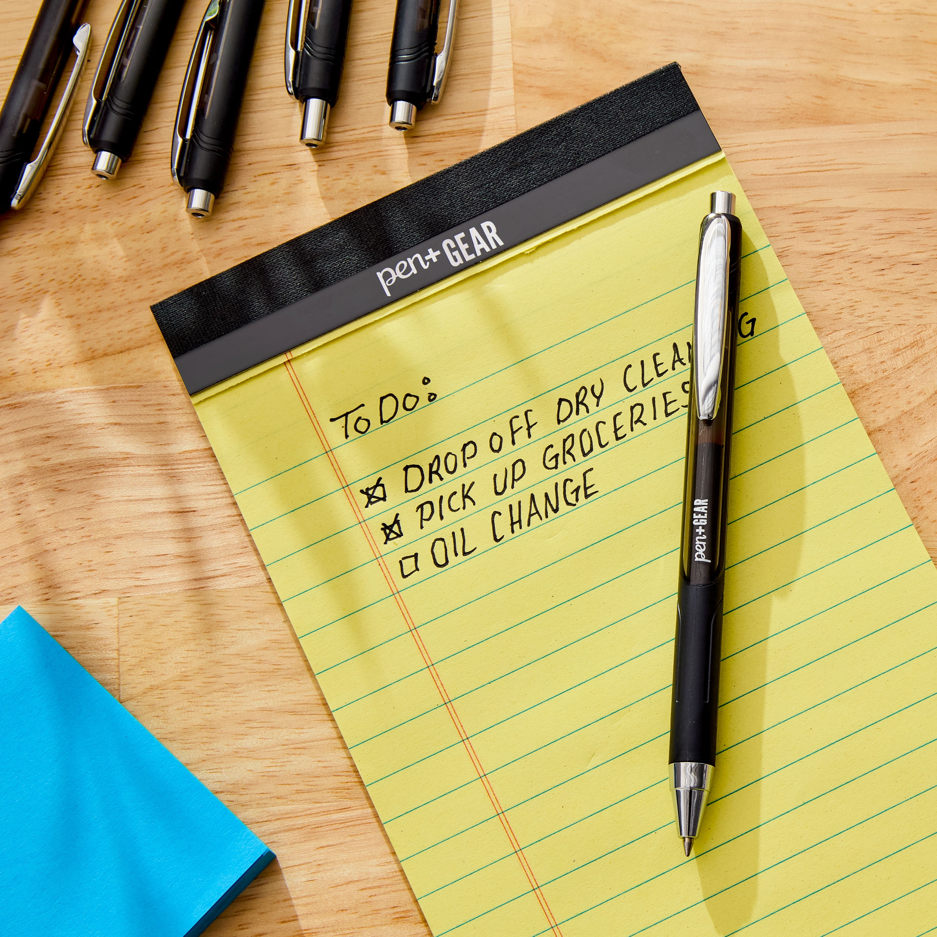 Pen+Gear Retractable Gel Pens, Smooth Writing Medium Point, Quick-Dry Ink (Black, 2 Count) q0rc8