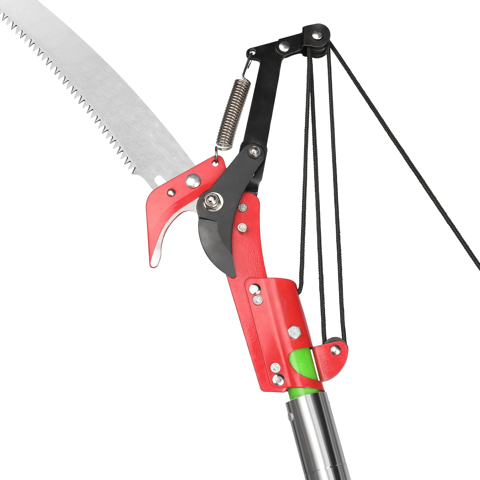 Ktaxon 26FT Manual Pole Saw, Lightweight Tree Trimmer with Long Reach Fiberglass Handle (Green, 26 ft) bznt0
