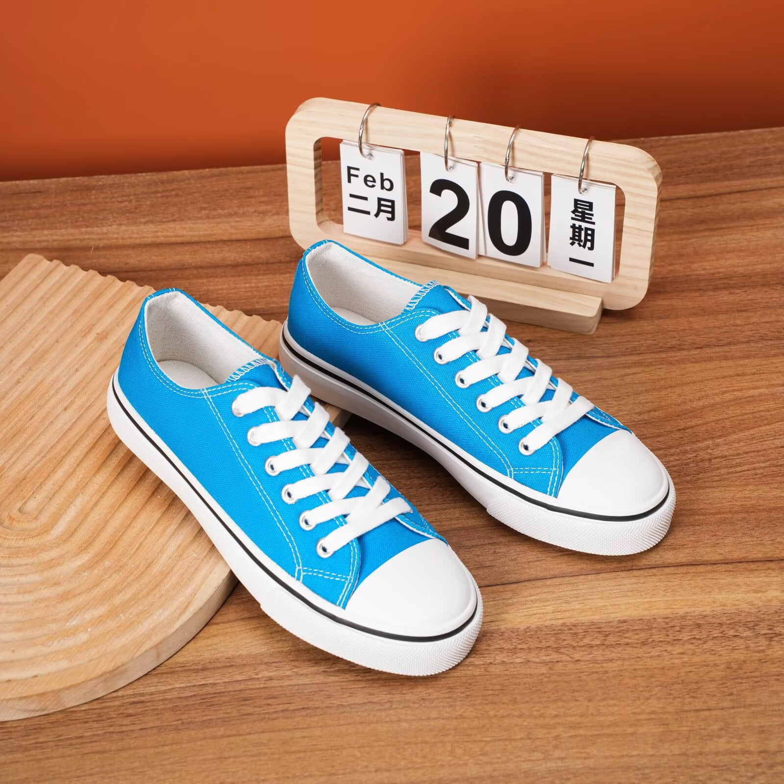 KEINDI Women's Classic Canvas Sneakers Low Top Lace-Up Casual Shoes (Turquoise, 8 US) qipym