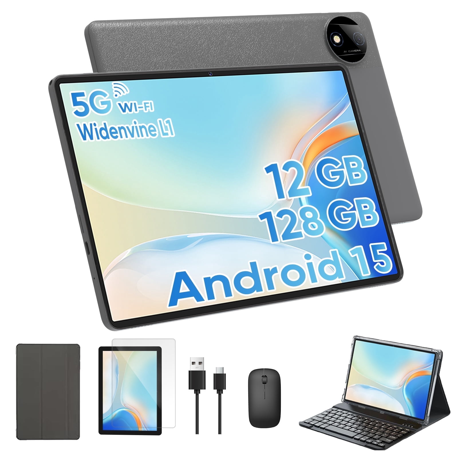 EDDBNi 11-inch Android 15 Tablet (12GB RAM, 128GB ROM, Octa-Core, Black, 11 in) 79a58
