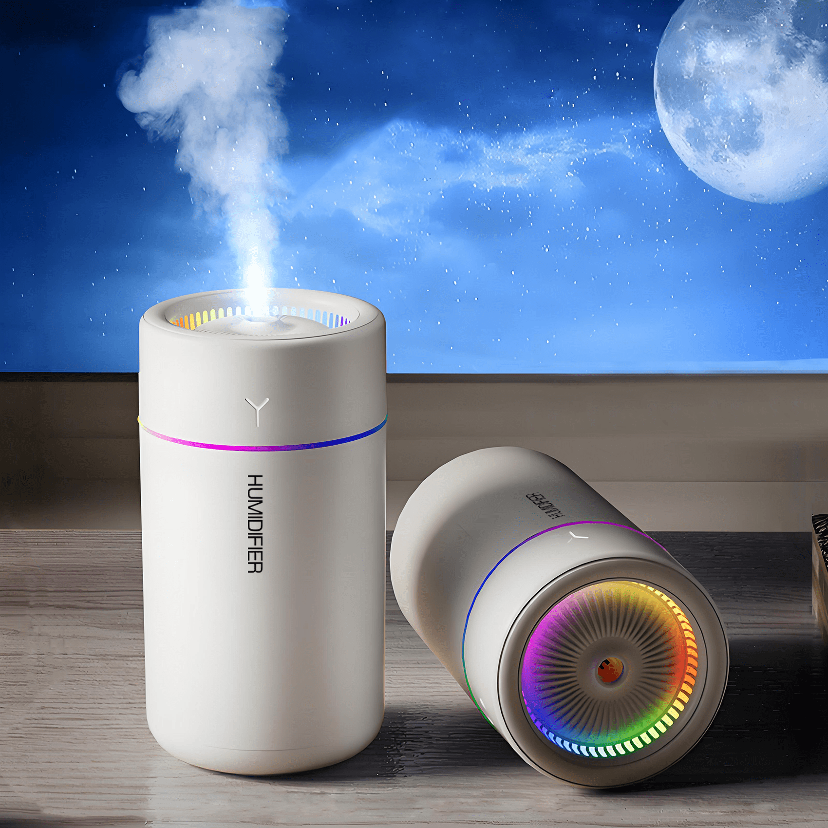 JIANIYA Mini Ultrasonic Humidifier, Portable Desktop Personal Mist Maker for Office and Bedroom (White, 10 fl oz) sq02p