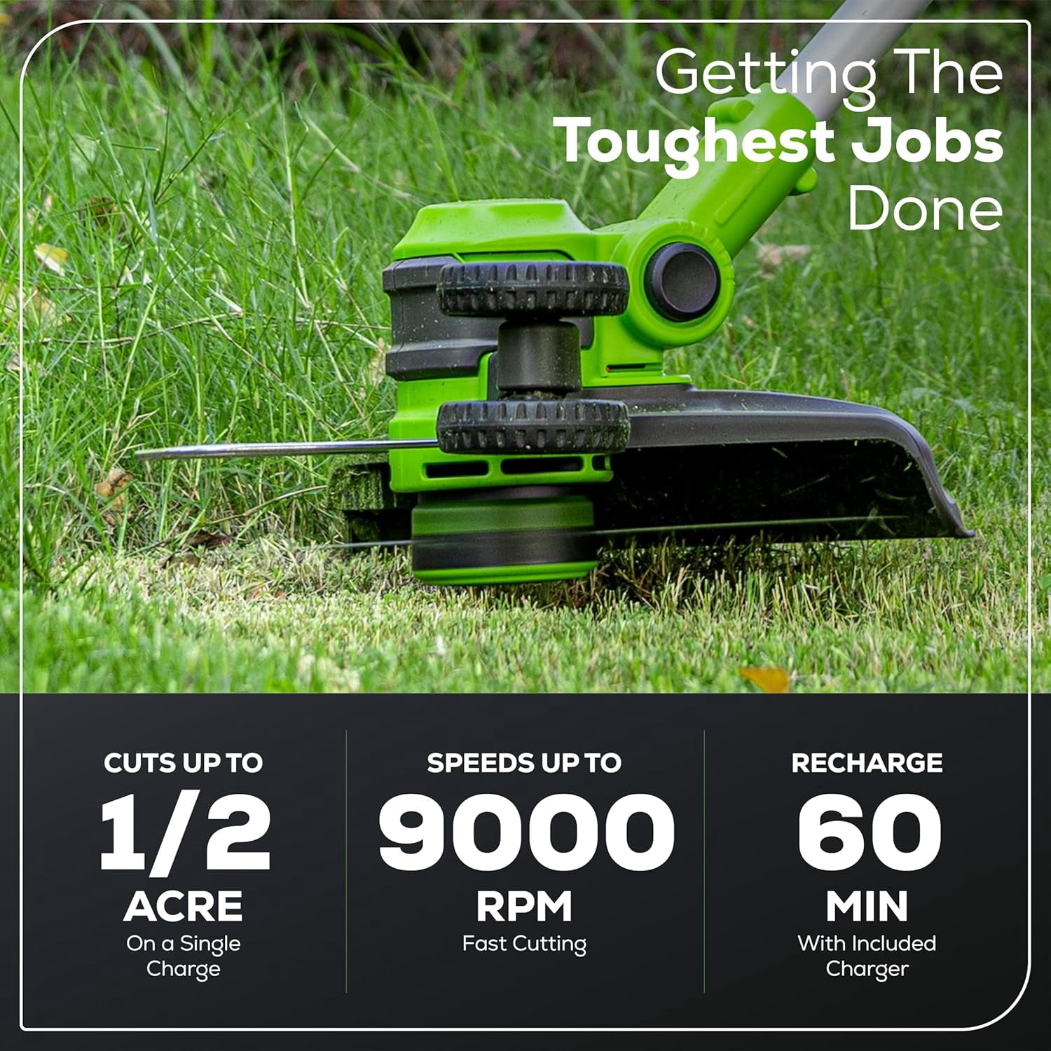 Greenworks 40V Cordless Lawn Mower, String Trimmer and Leaf Blower Combo Kit (Green, 20 in Mower Deck) gkjvf