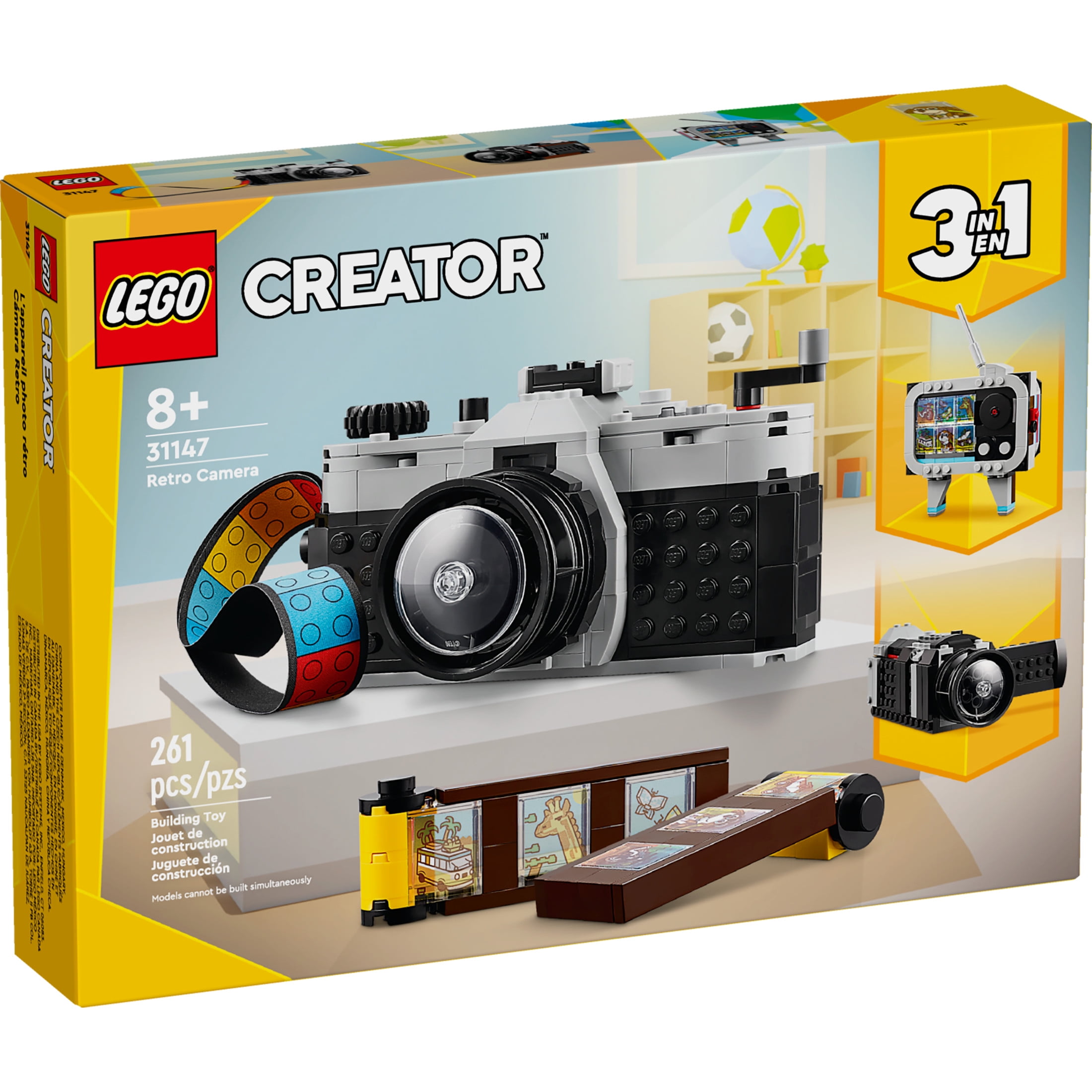LEGO Creator 3-in-1 Retro Camera Building Set with Retro Video Camera and TV Models (261 Pieces) pqeq5