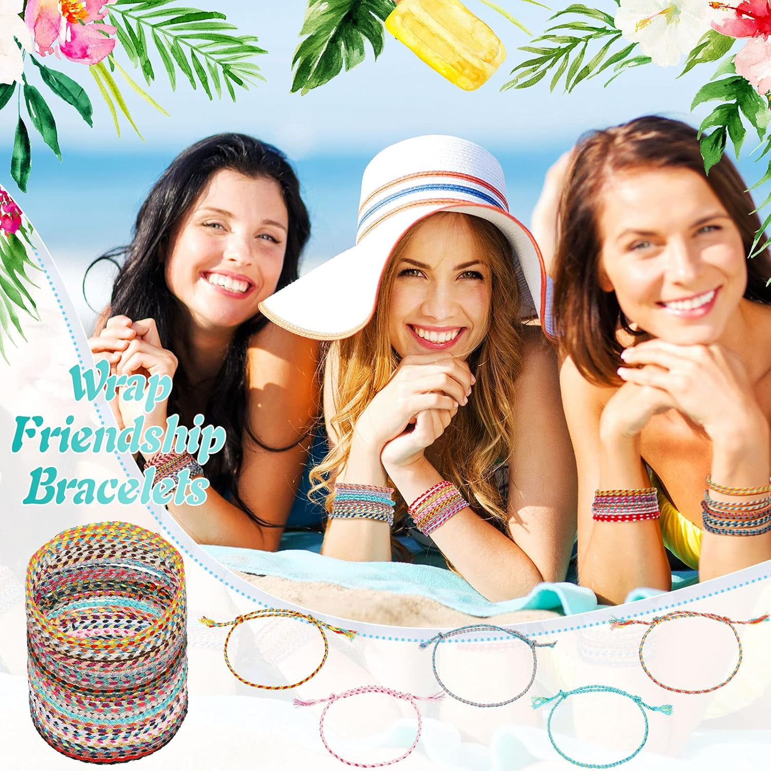Chengjian Friendship Bracelets Handmade Woven Waterproof Rope Wristband (Multicolor, 30 Pack) ncam2