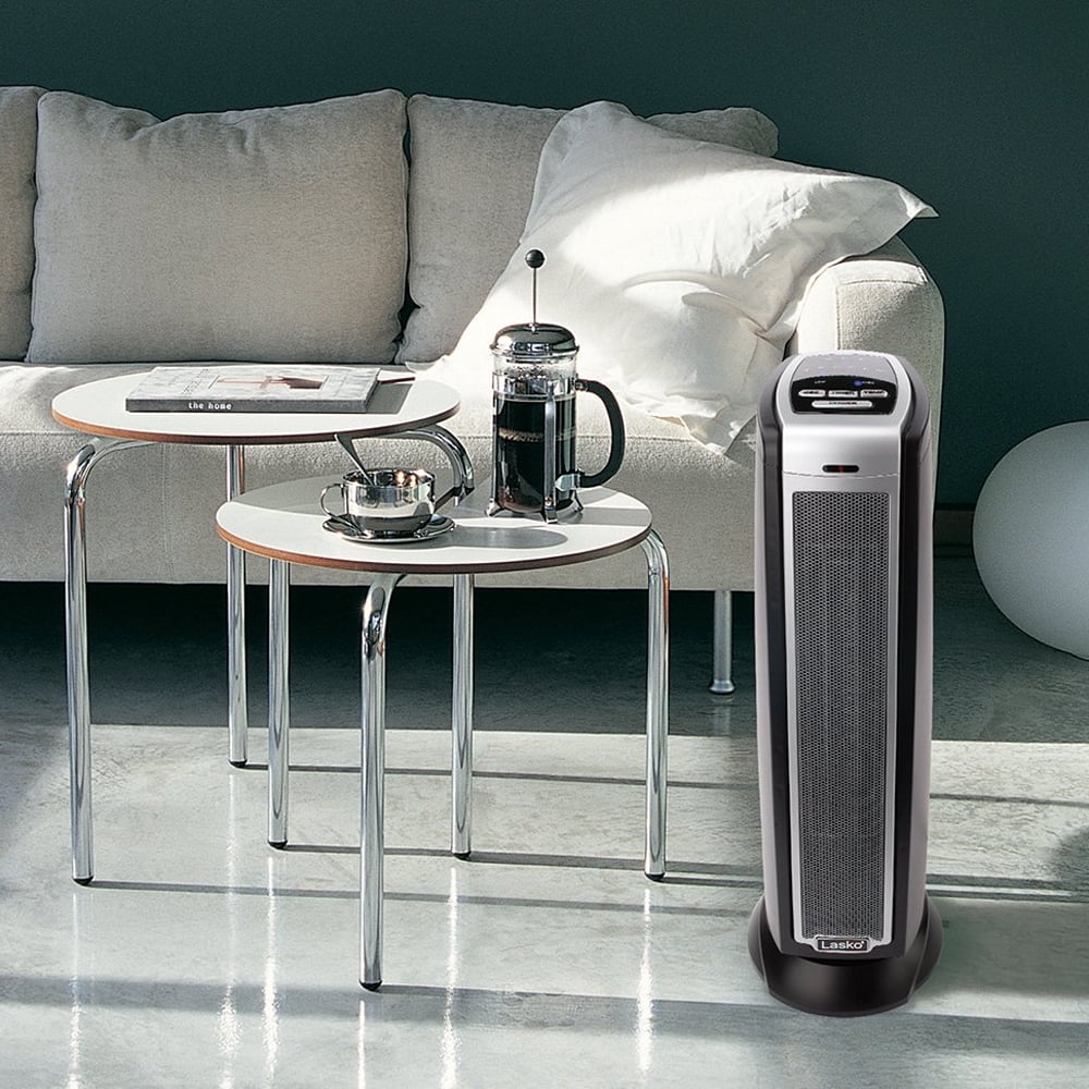 Lasko 1500W Electric Oscillating Ceramic Tower Space Heater with Remote (Black, 1 Unit) jvah5