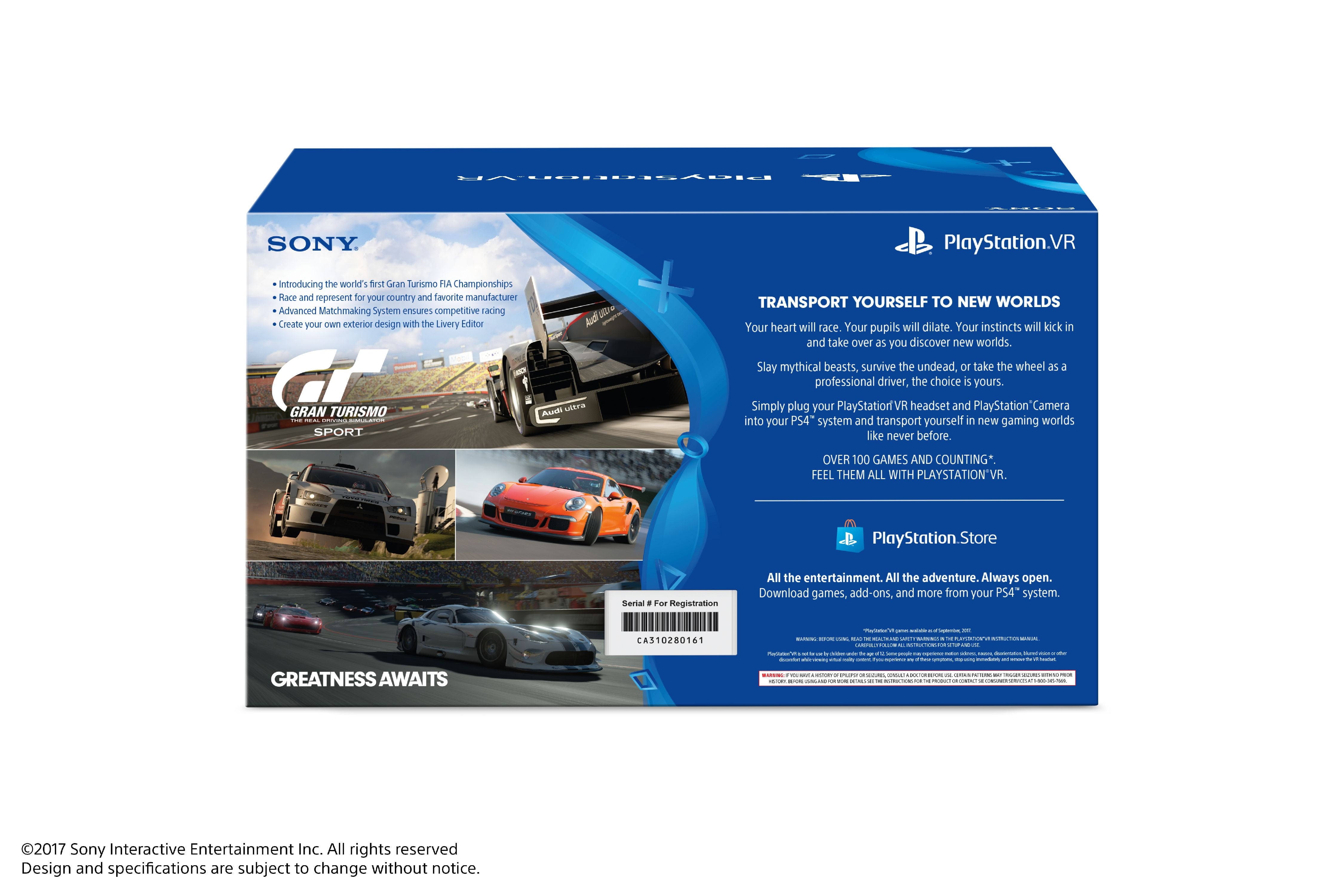 Sony PlayStation VR Gran Turismo Sport and Camera Bundle (Black, 1 Unit) 7x8s2